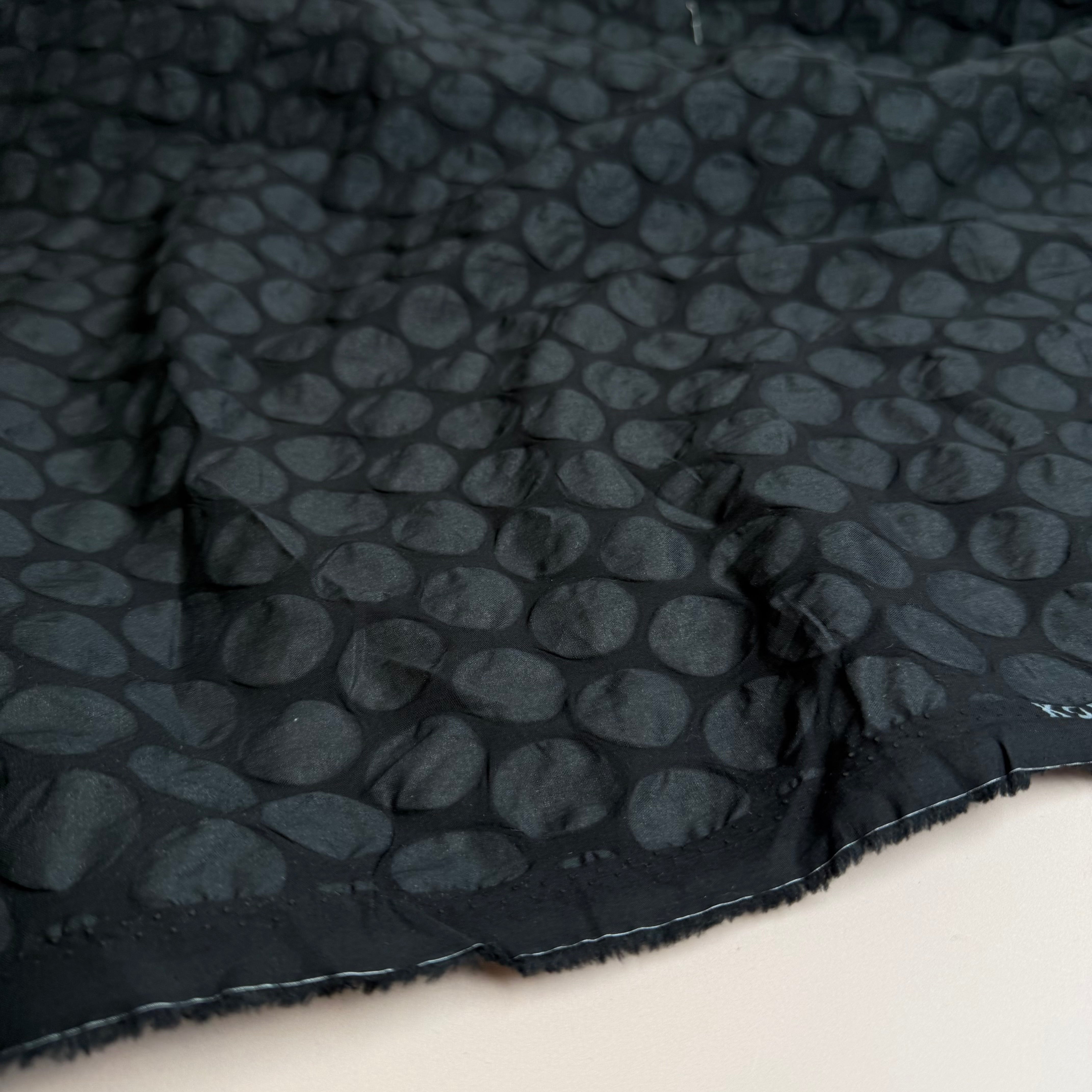 Kokka - Textured Circles Ripple Cotton Lawn in Black