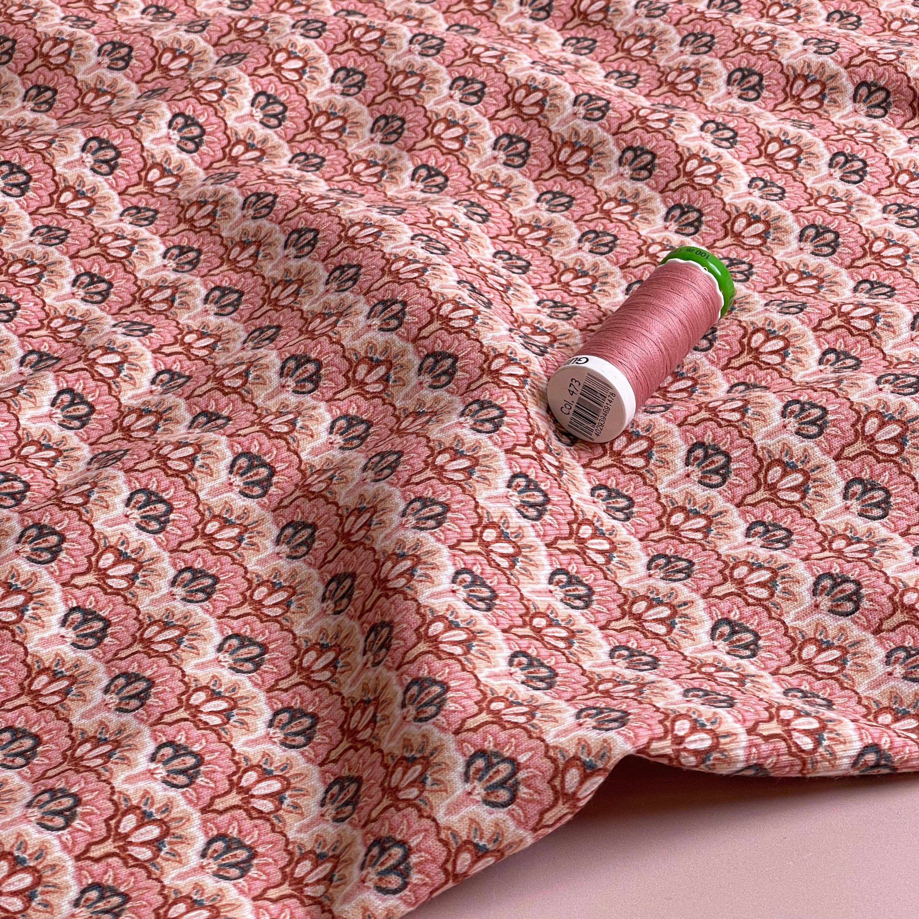 Flower Fans Cotton Ribbed Jersey
