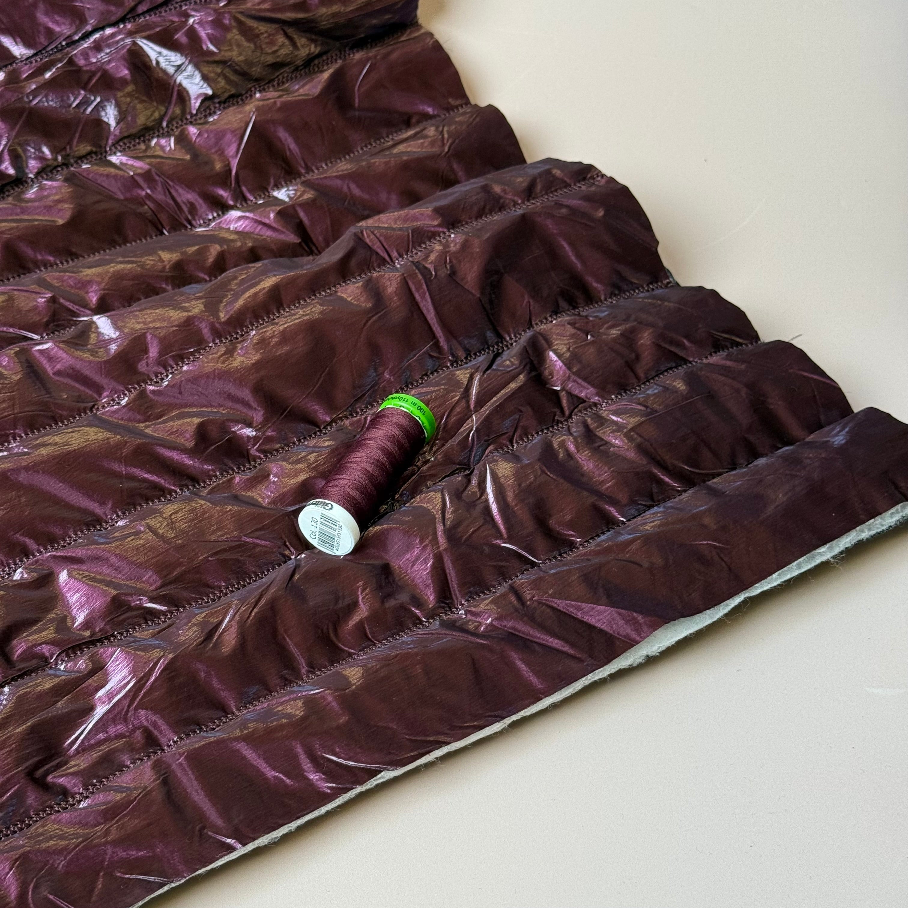 Deep Mulberry Quilted Puffer Fabric