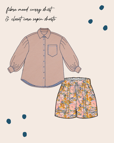 Sewing Kit - CARRY Shirt in Nude Lush Linen Crepe