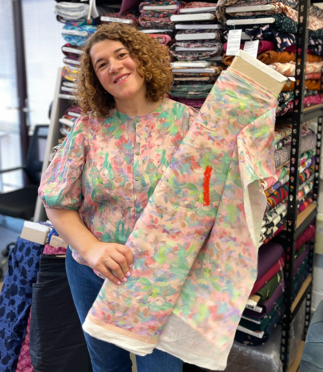 Sewing Kit - Anthea Blouse in Lupine Petals Pure Linen & M&M Ginghams (multiple colours)
