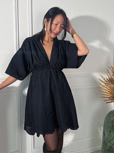 My Dress Made - Luna Scalloped Embroidered Pure Cotton Fabric