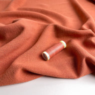 Flow Terracotta Viscose Linen Blend Fabric