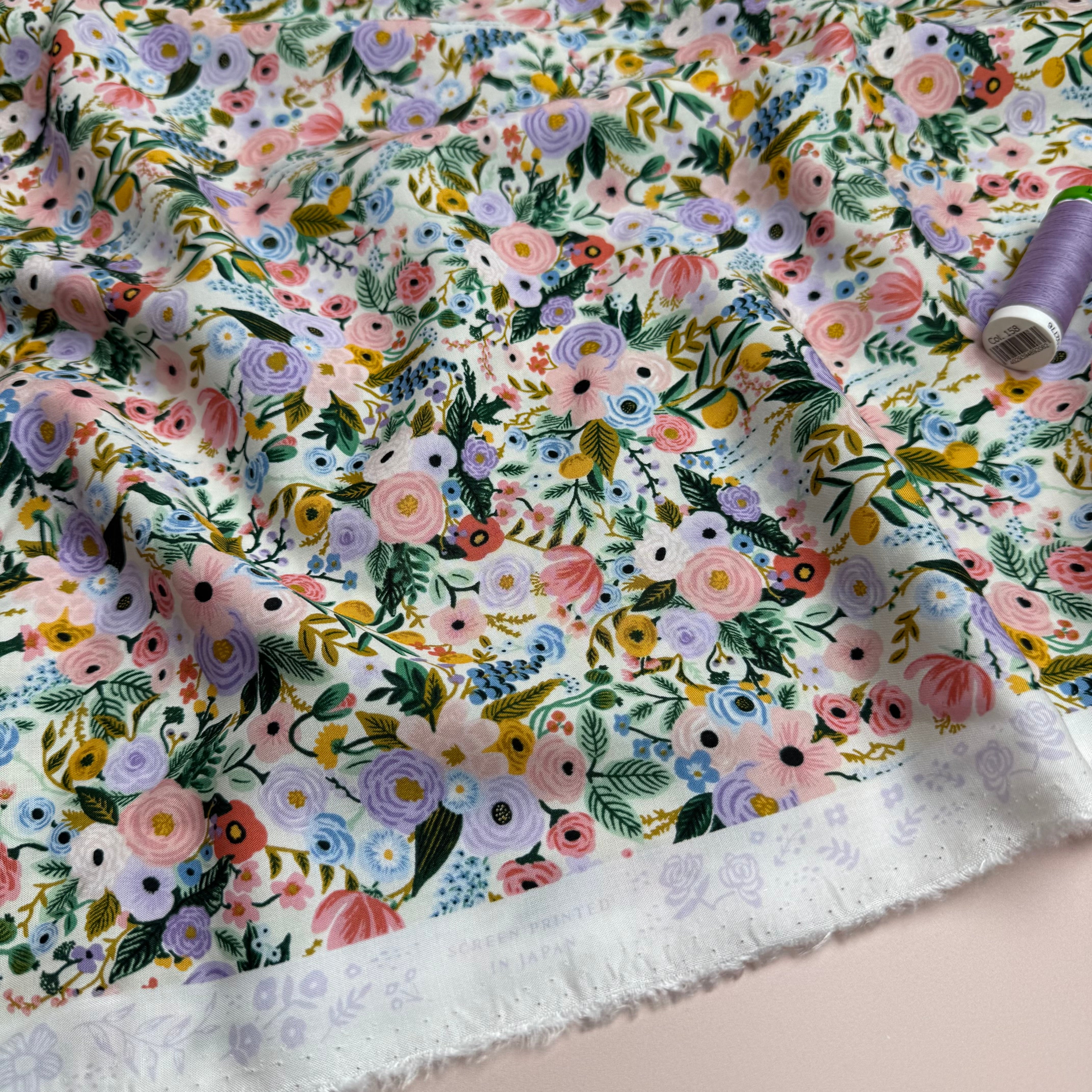 Rifle Paper Co -  Petite Garden Party in Ivory Rayon Fabric