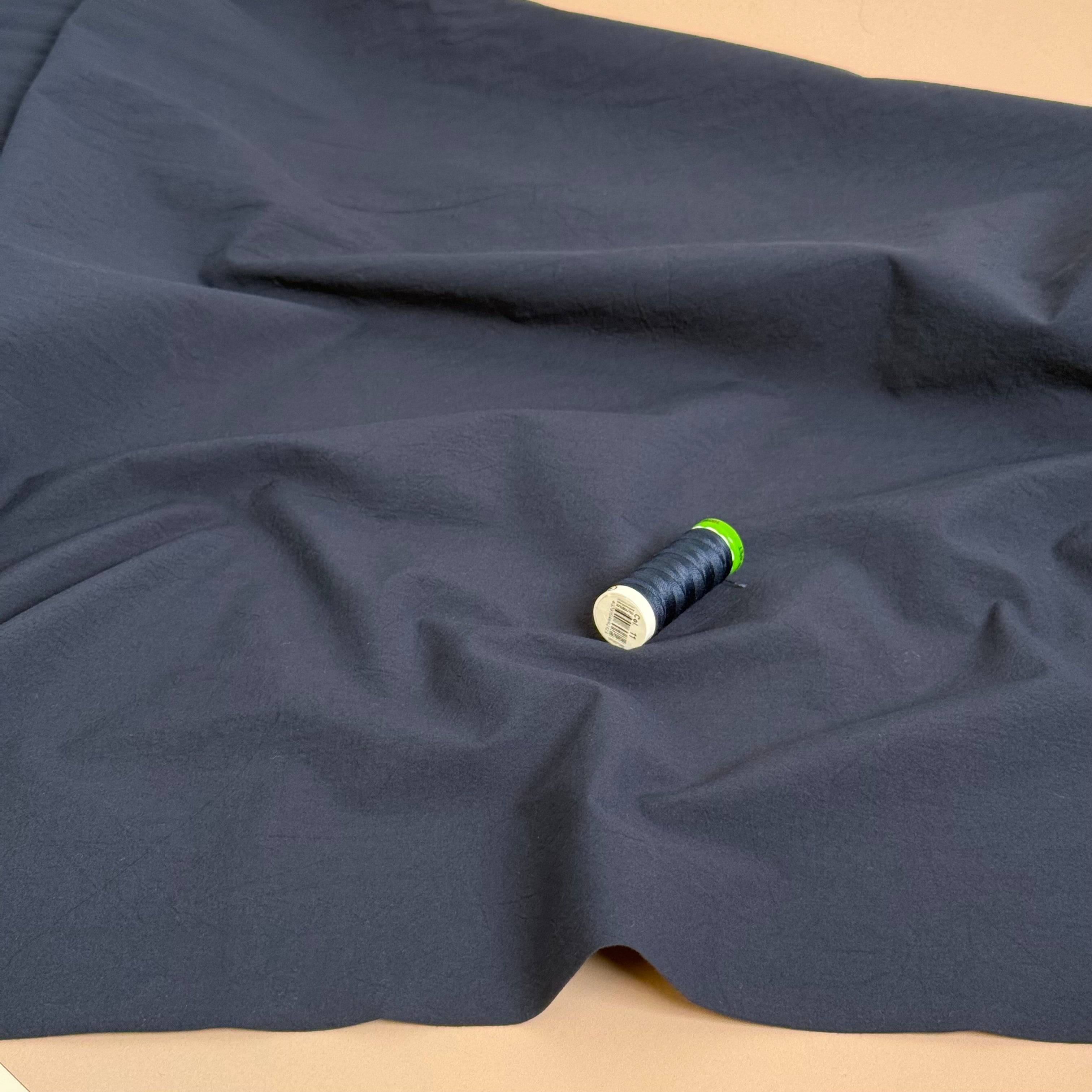 Plain Washed Cotton in Navy
