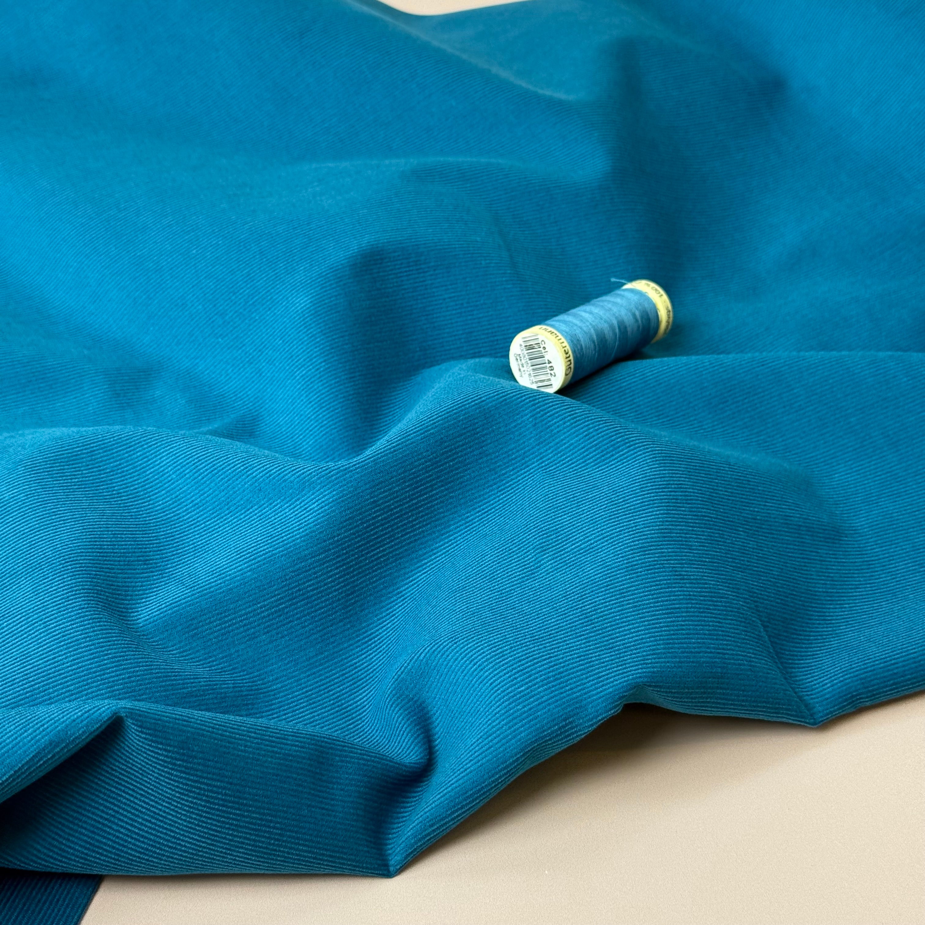 21 Wale Cotton Needlecord in Turquoise