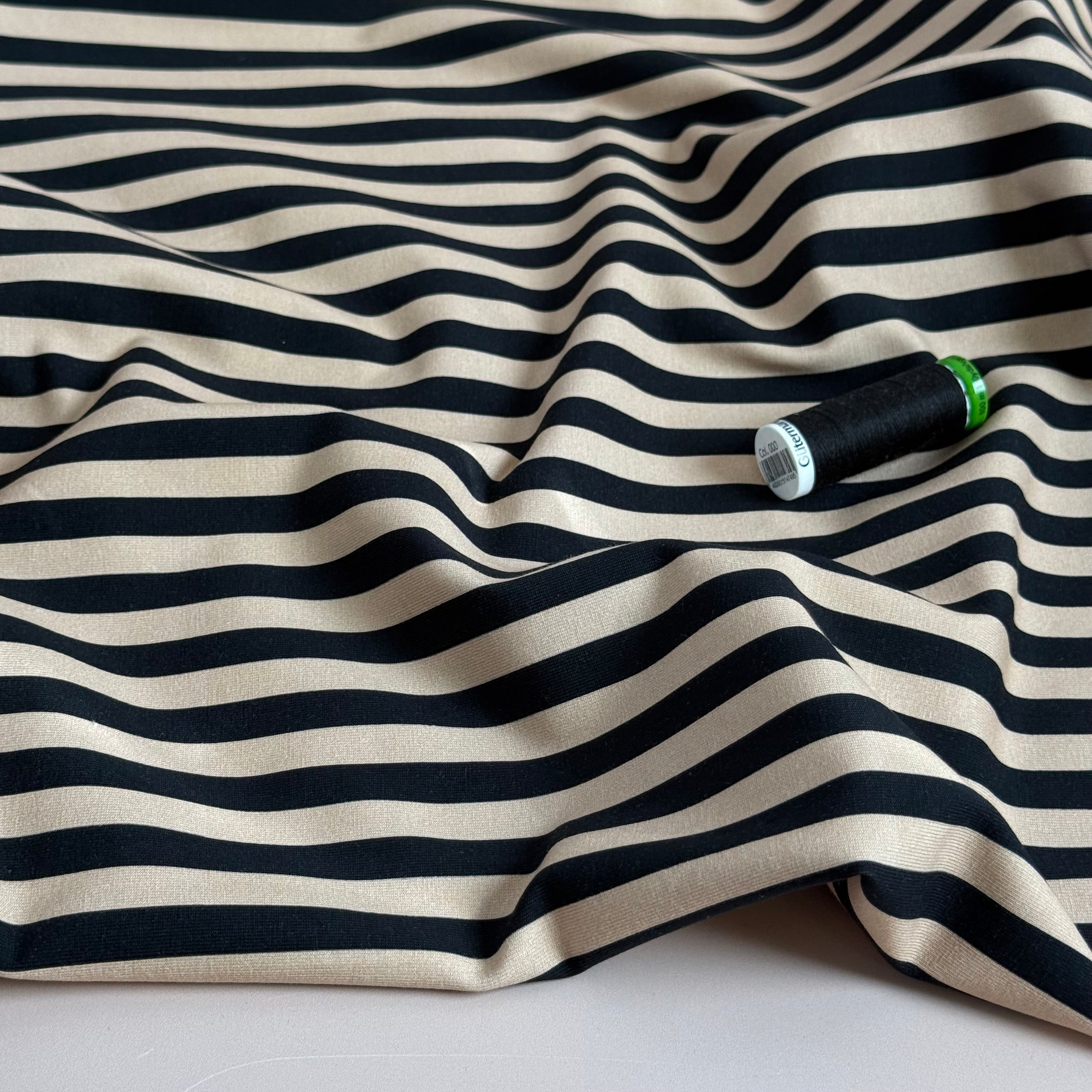 Danish Design - Two-toned Stripes Neutral Cotton Jersey