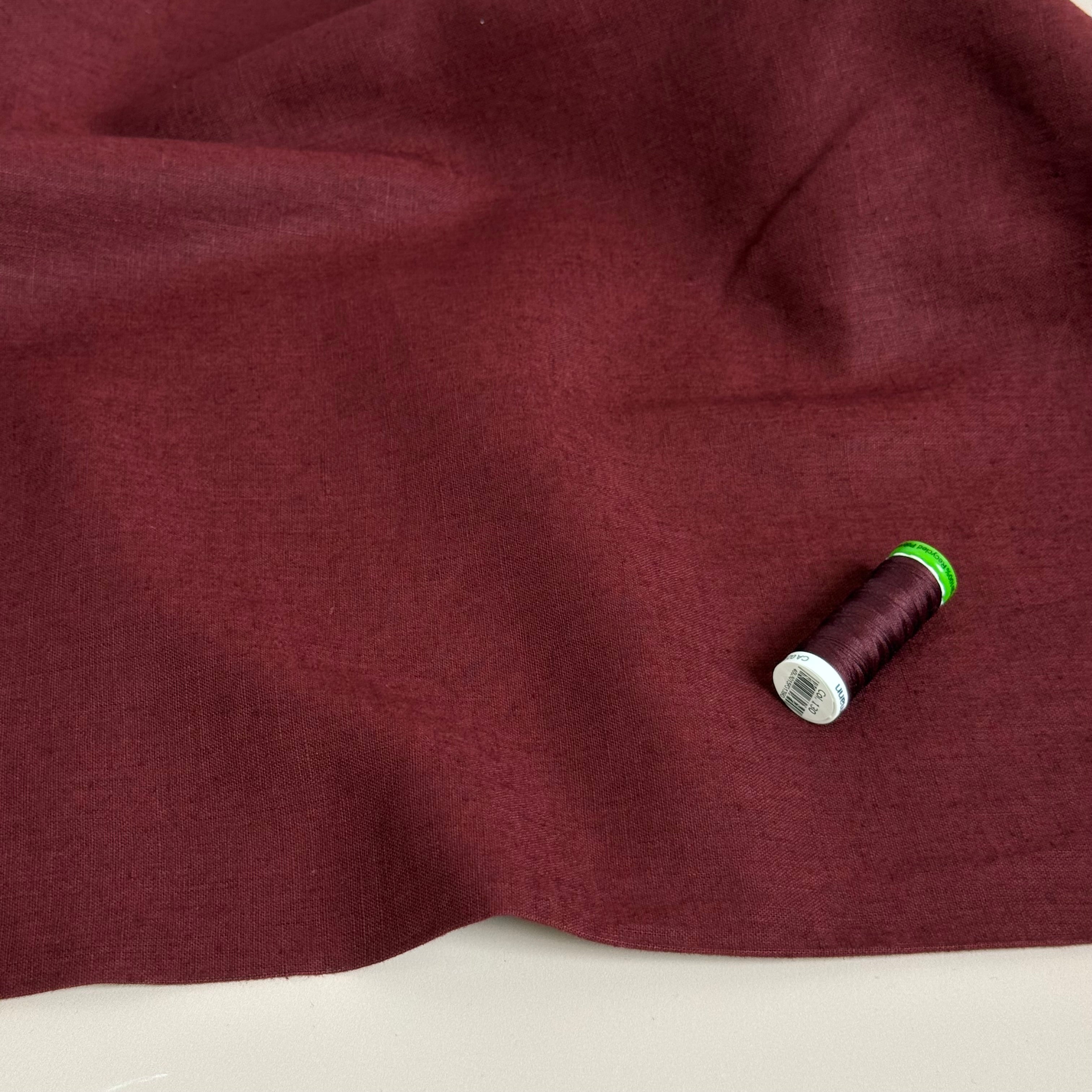 Breeze LIGHT Burgundy - Enzyme Washed Linen Fabric