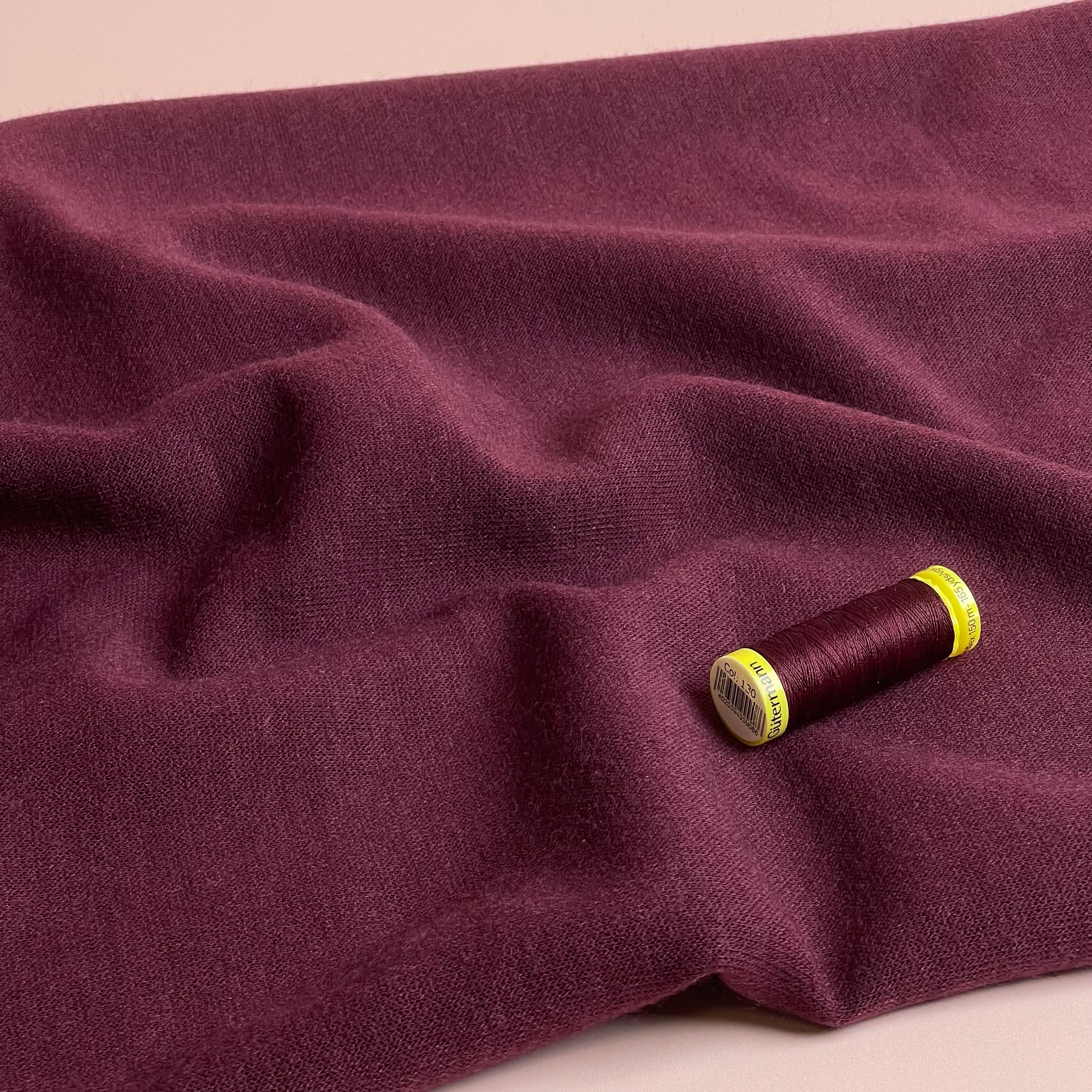 Soft Touch Viscose Blend Sweater Knit in Burgundy