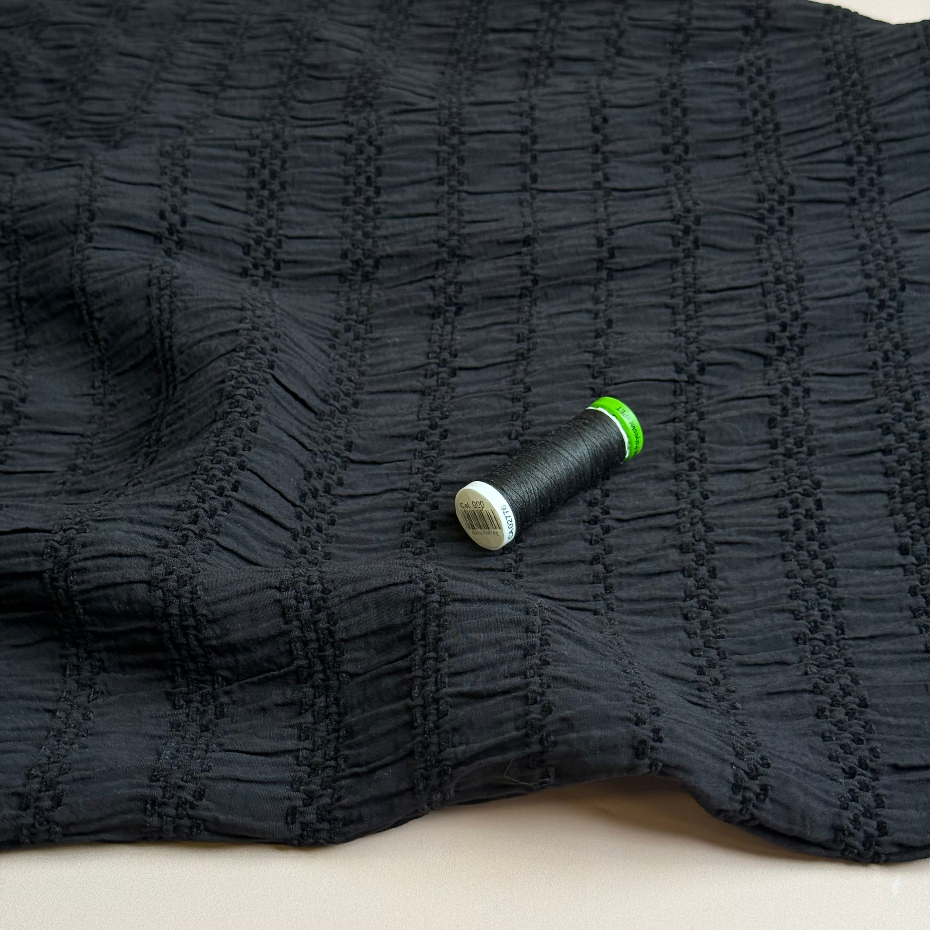 Chenille Jacquard Fabric in Black