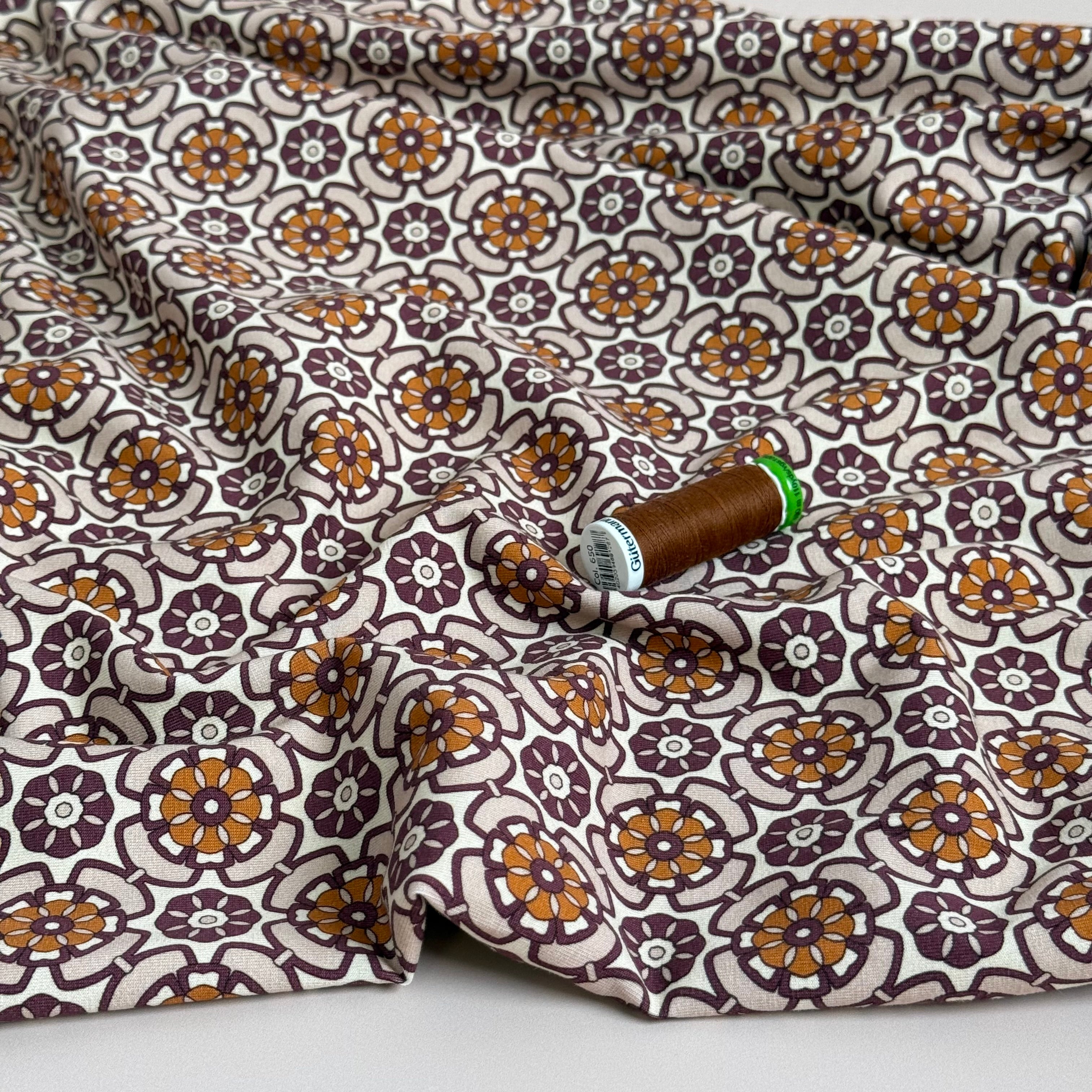Danish Design - Mandala Flowers Cotton Jersey Fabric