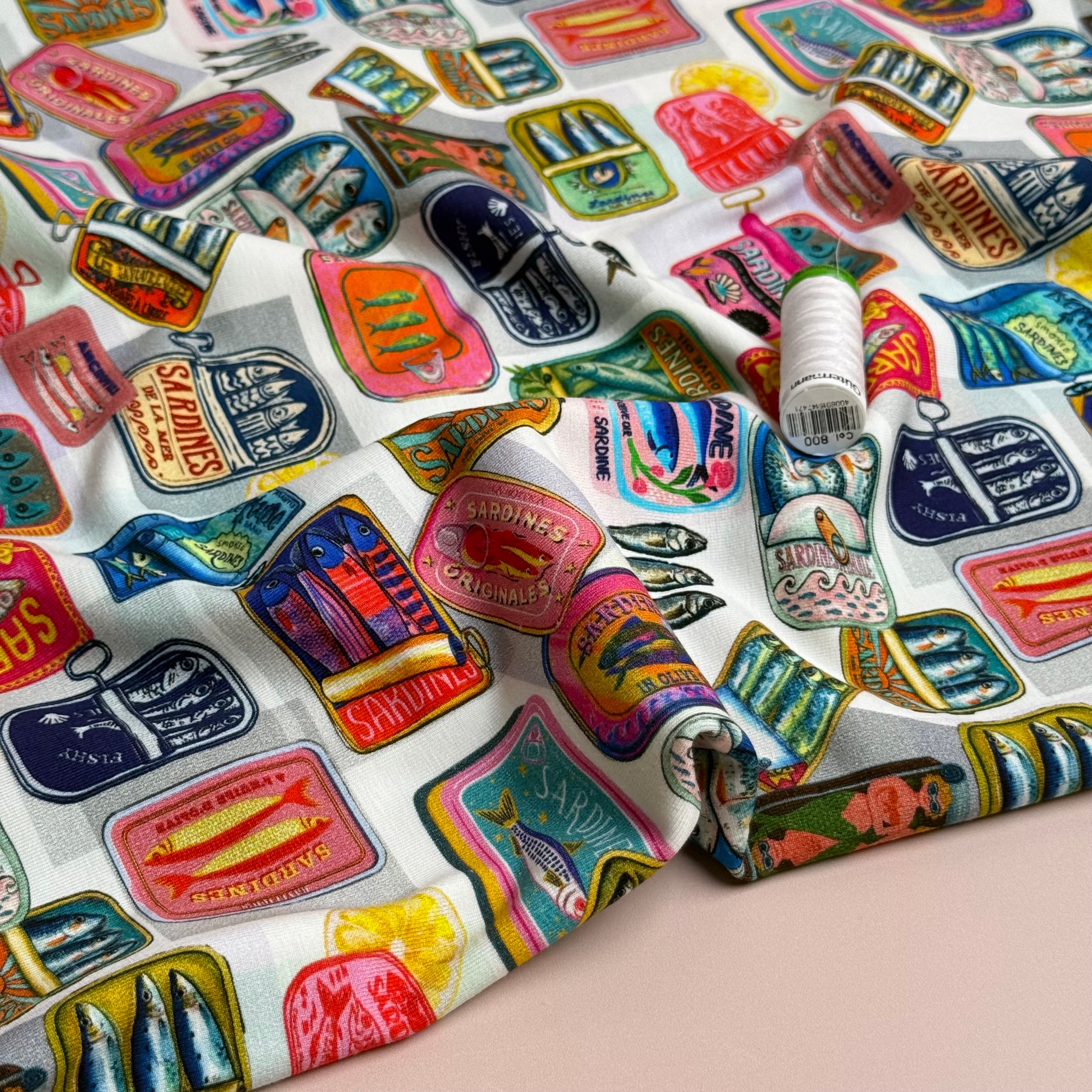 Sardine White Cotton Jersey Fabric