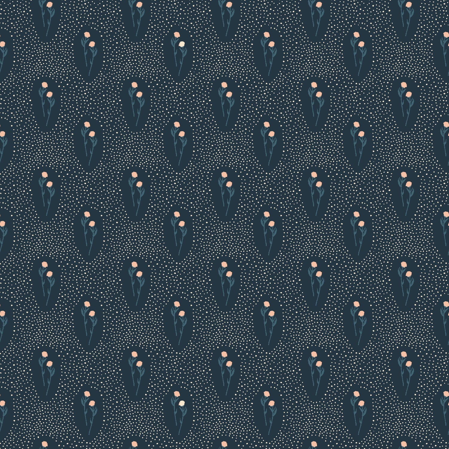 Rifle Paper Co - Summer Falk in Indigo Cotton Fabric from English Rose