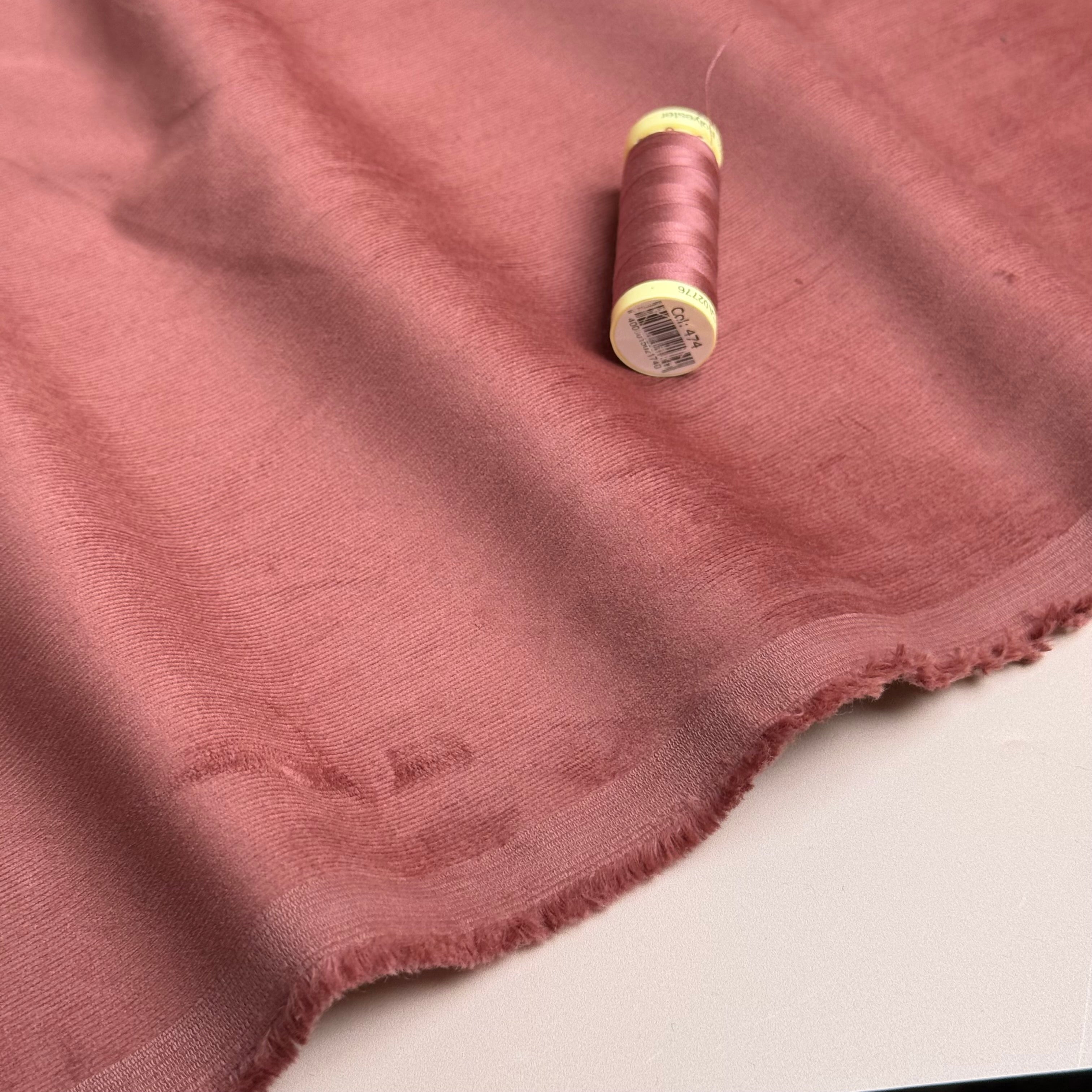 28 Wale Cotton Needlecord in Clay Pink with Stretch