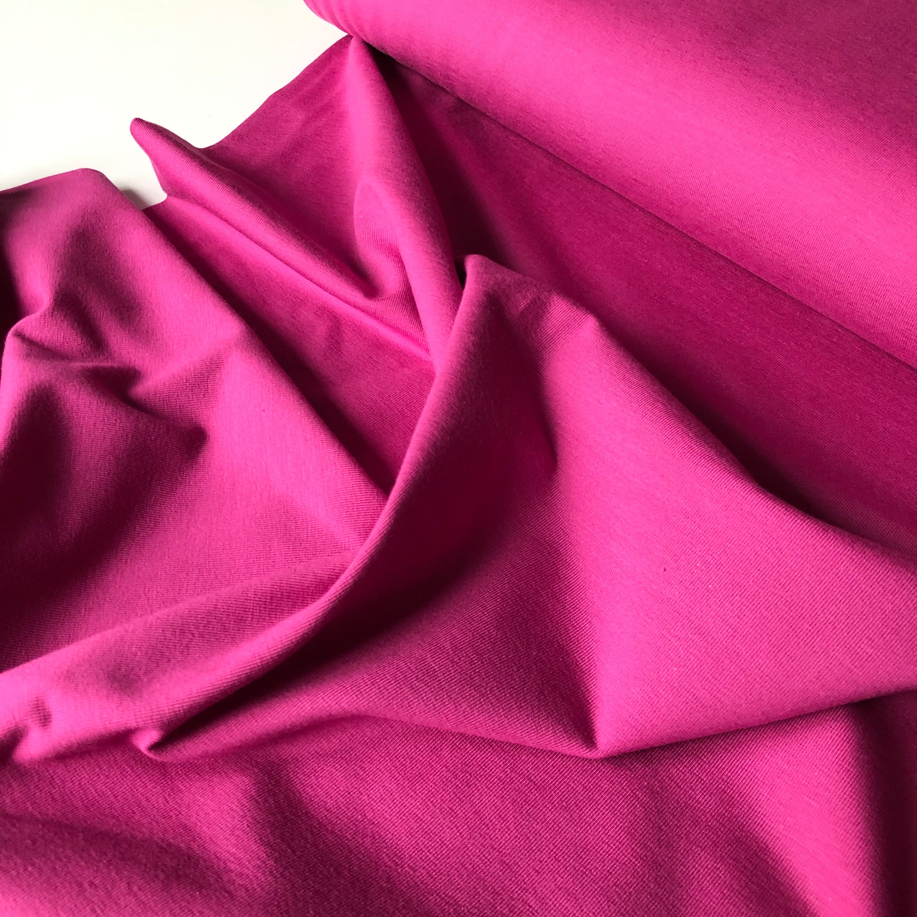 REMNANT 0.58 Metre - Essential Chic Soft Magenta Cotton Jersey Fabric