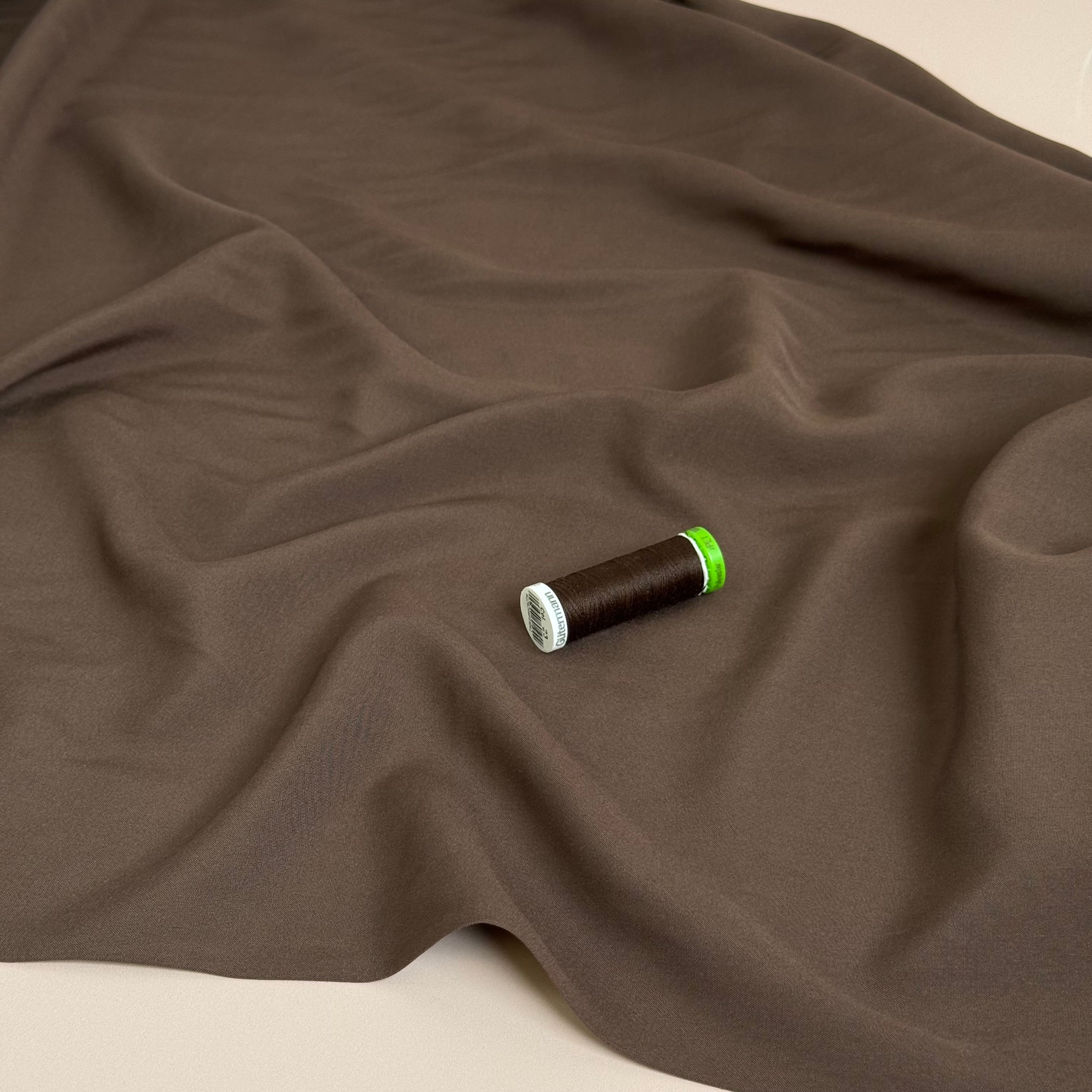 Elegance Brown Plain ECOVERO Viscose Fabric