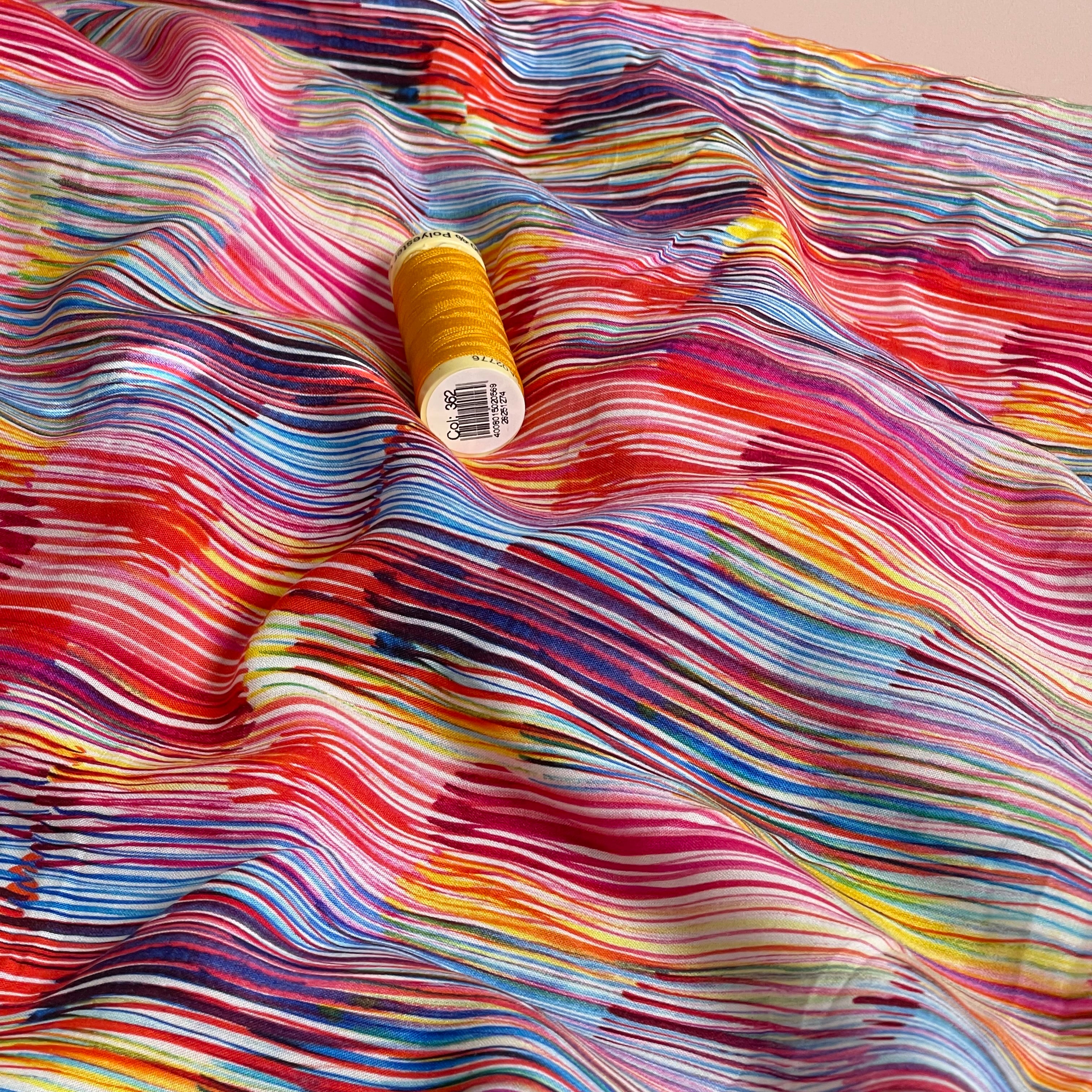 Hazy Strokes Viscose Poplin Fabric