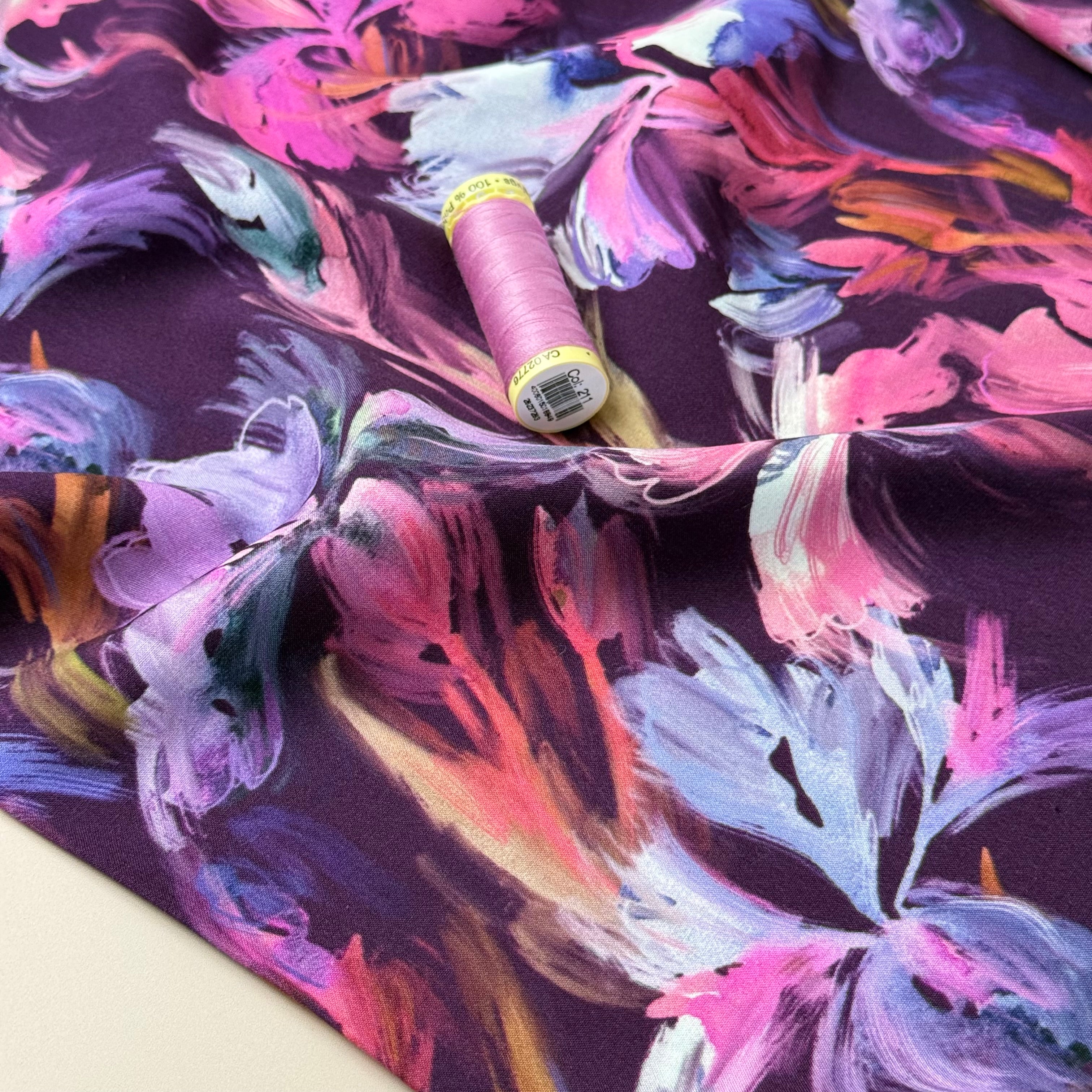 Purple Iris Viscose Fabric