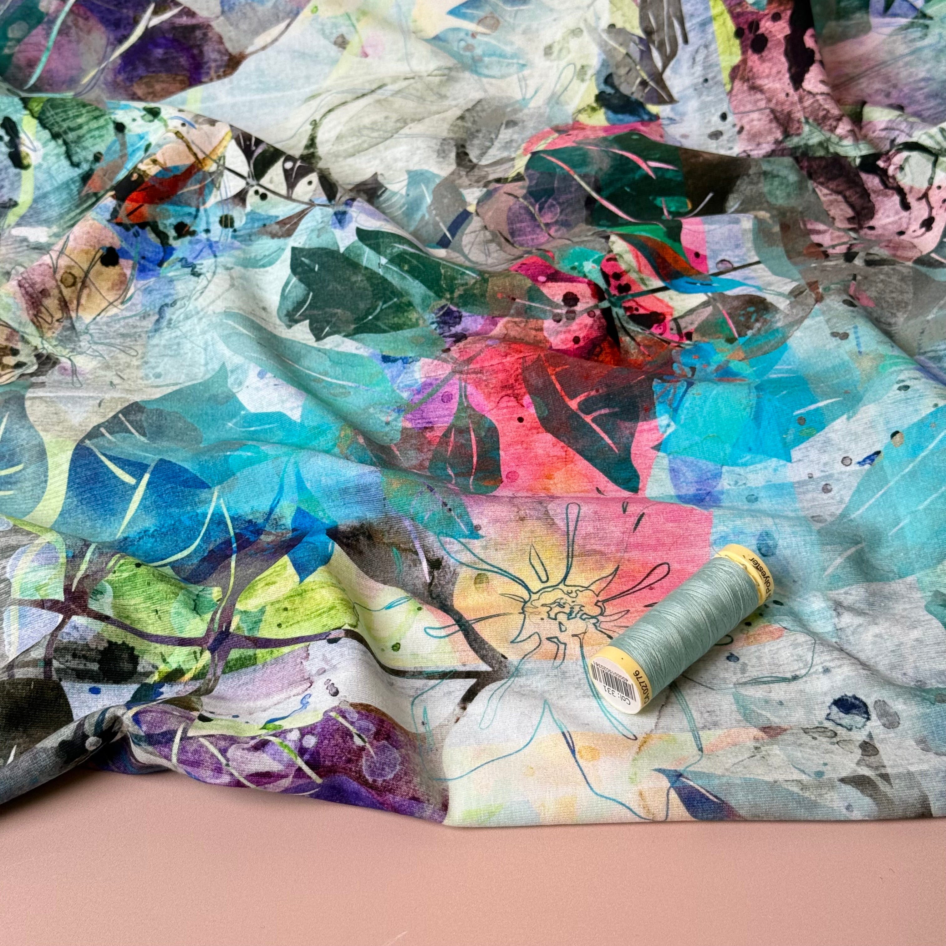 Danish Design - Mixed Media Collage Cotton Jersey