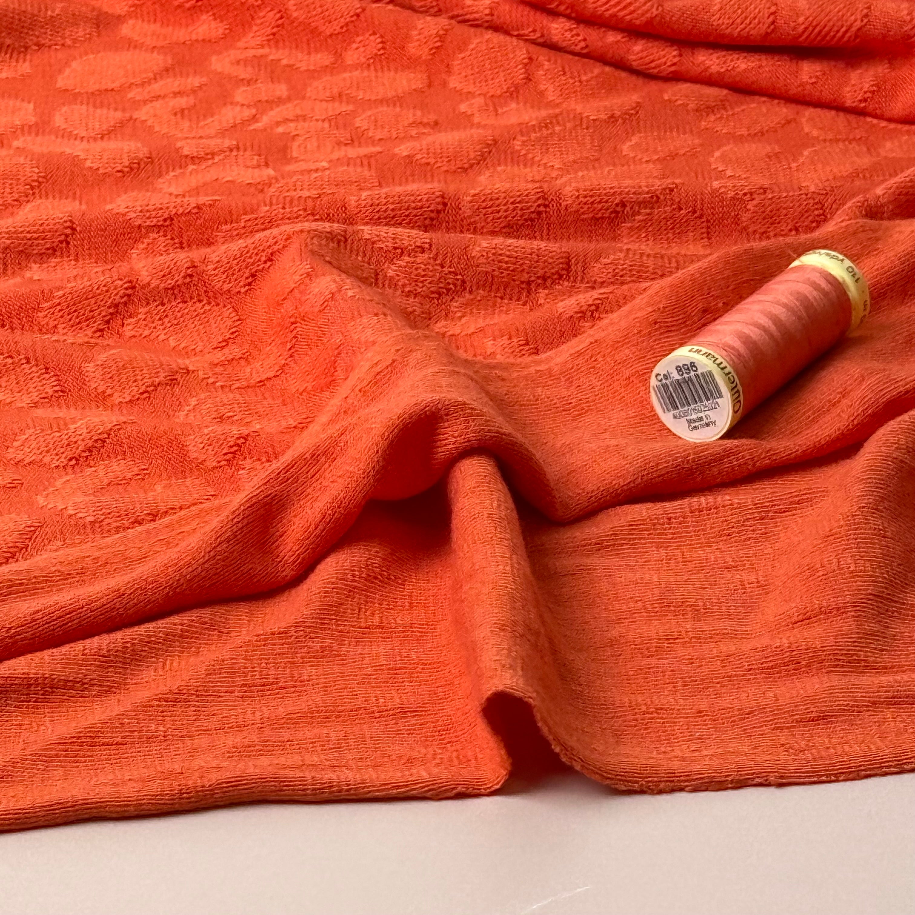 Animal Viscose Blend Light Sweater Knit in Orange