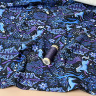 Enchanted Forest Navy Cotton French Terry