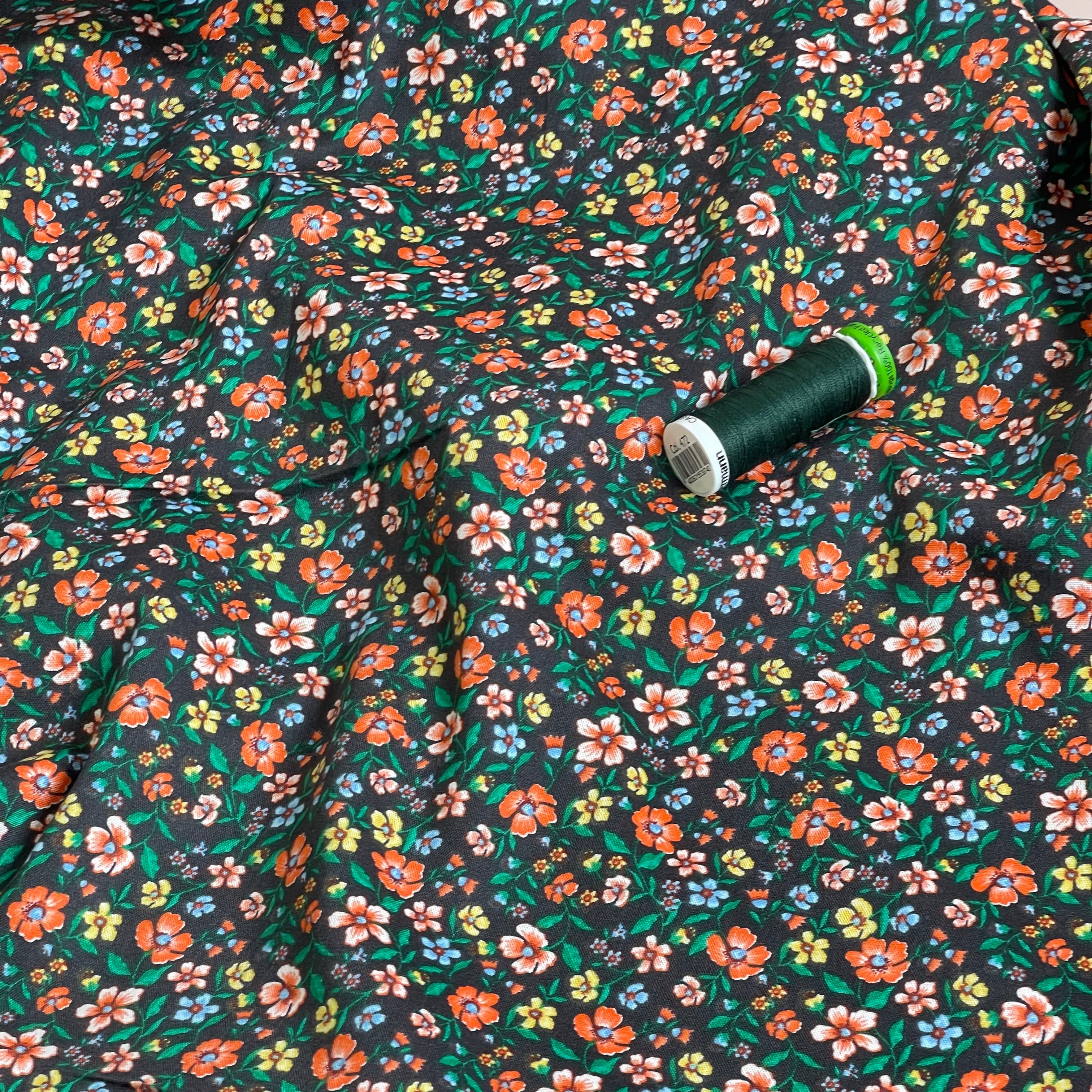 Ex-Designer Deadstock - Ditsy Forest Flowers Viscose Fabric