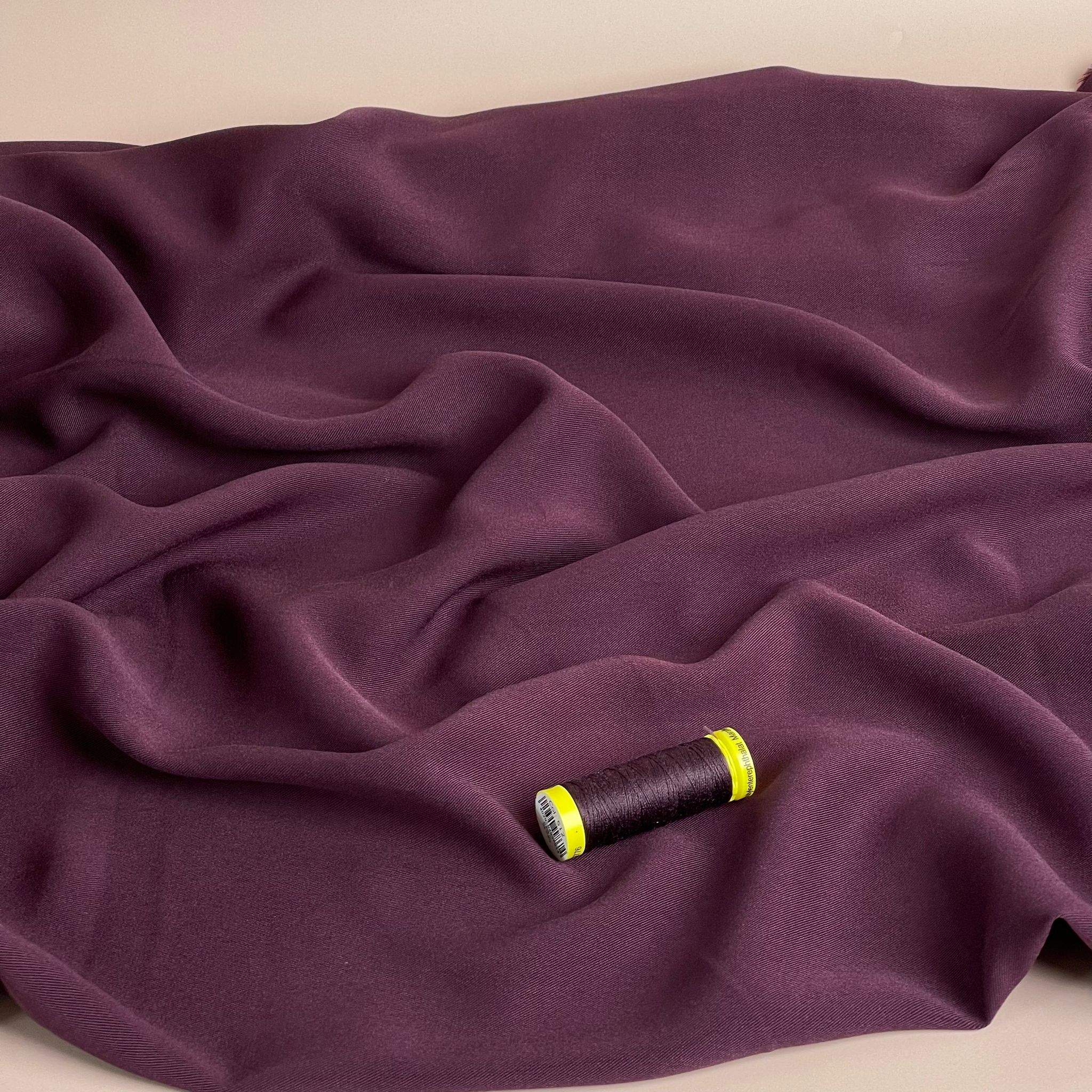 Grandeur Plum Viscose Twill Dress Fabric