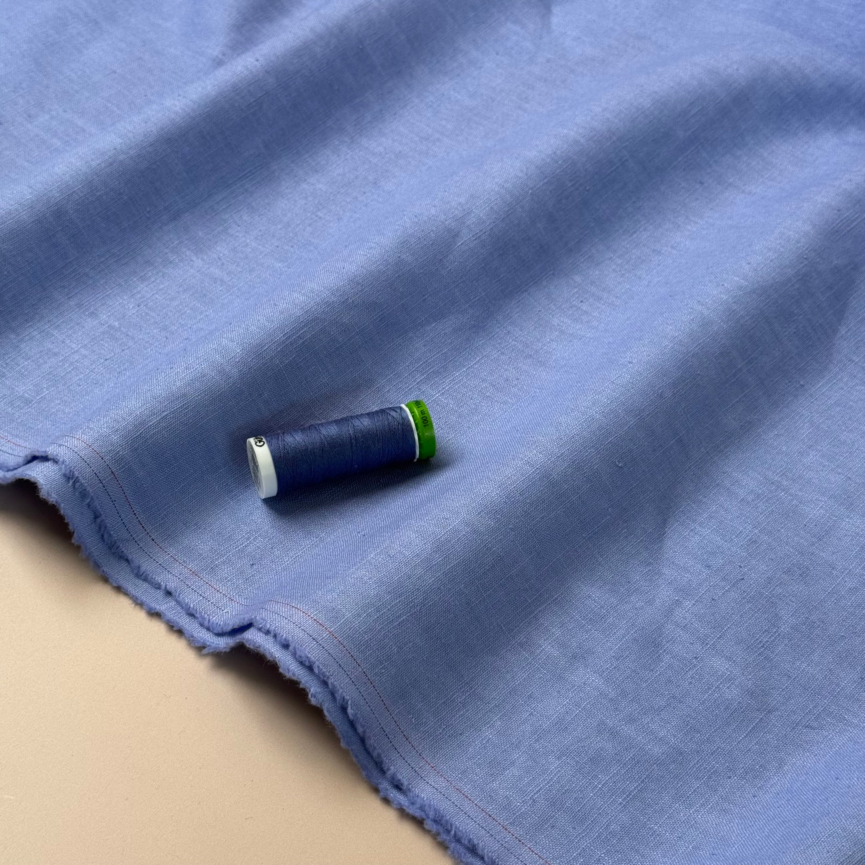 Breeze LIGHT Periwinkle - Enzyme Washed Linen Fabric