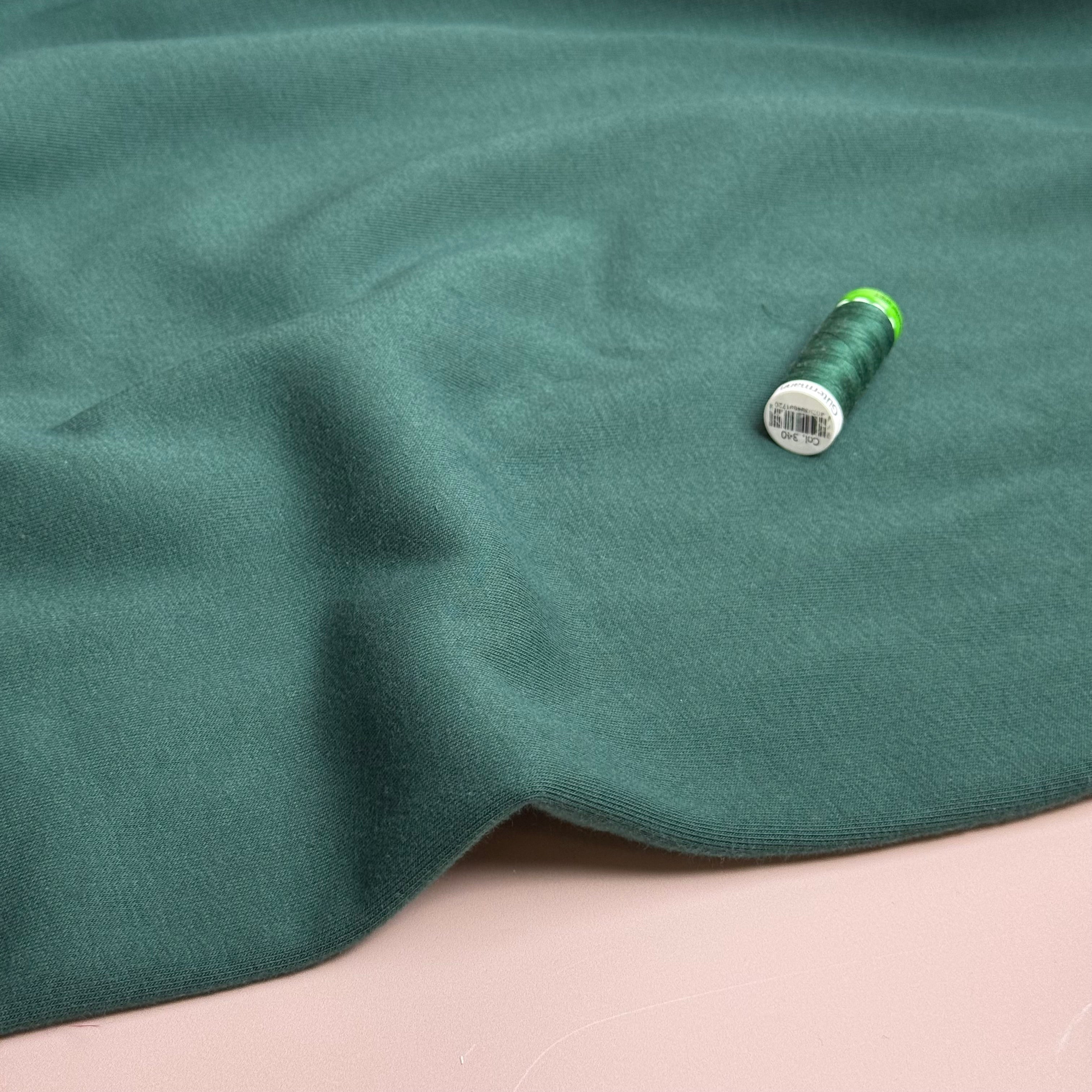 Fleecy Sweat-shirting Fabric in Dark Green