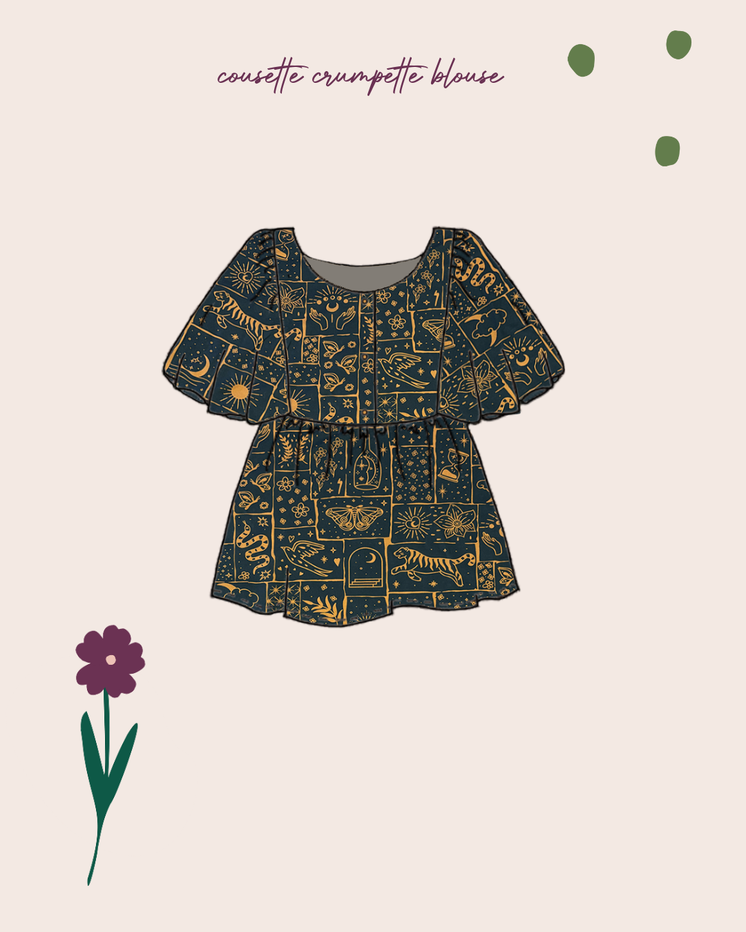 Boho Black Cotton Poplin Fabric