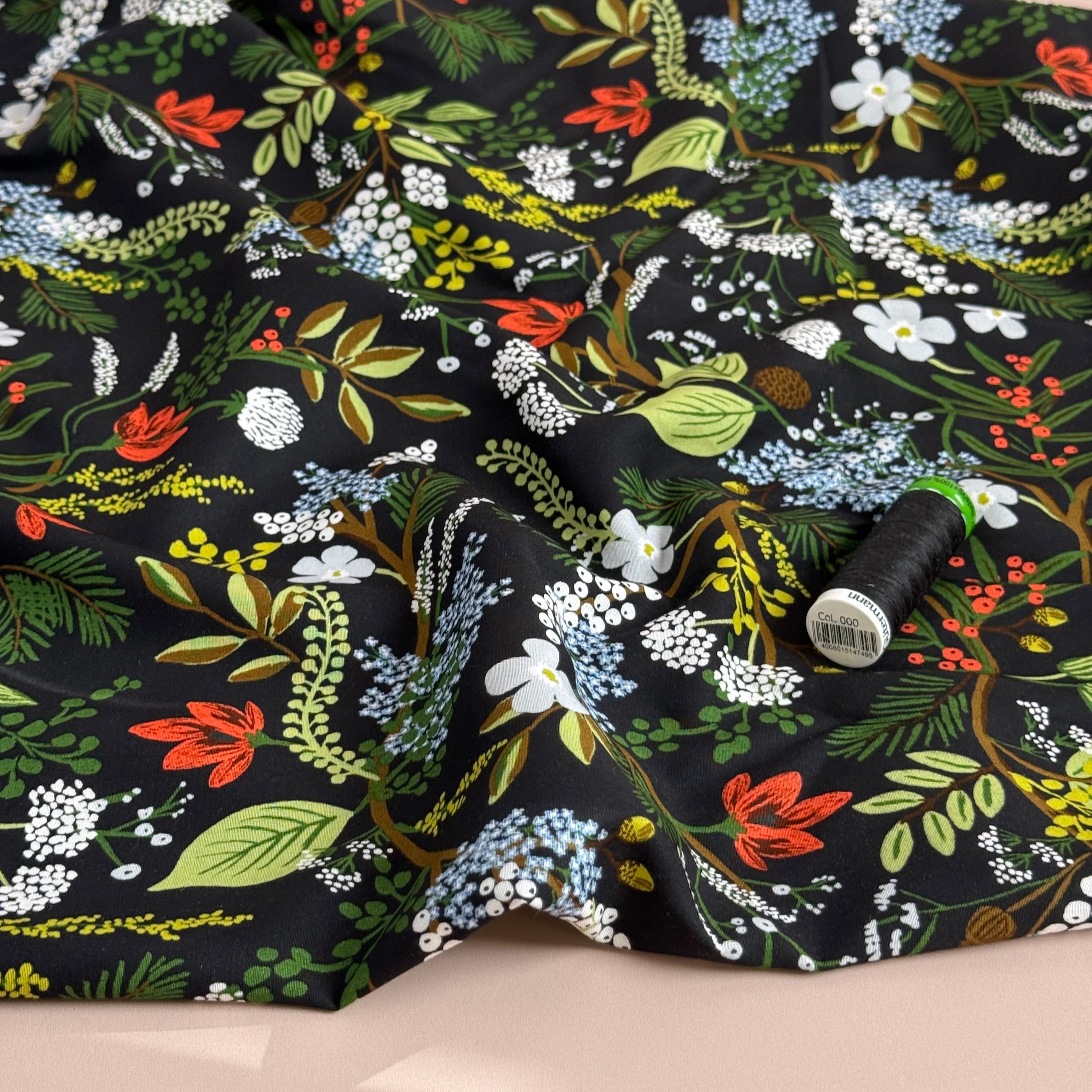Rifle Paper Co - Juniper Forest in Black Rayon from English Rose