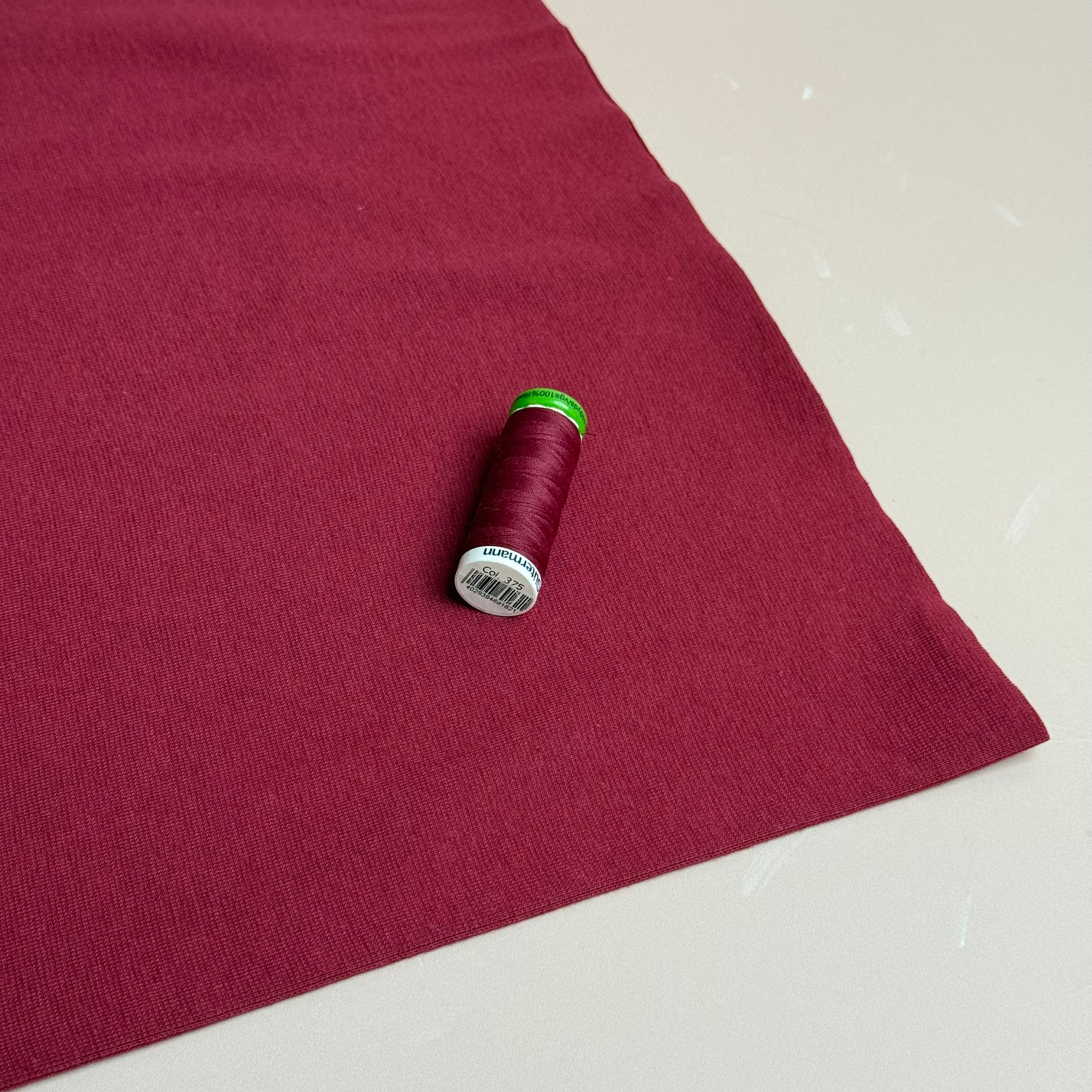 Berry Tabular Cotton Cuff Ribbing Fabric