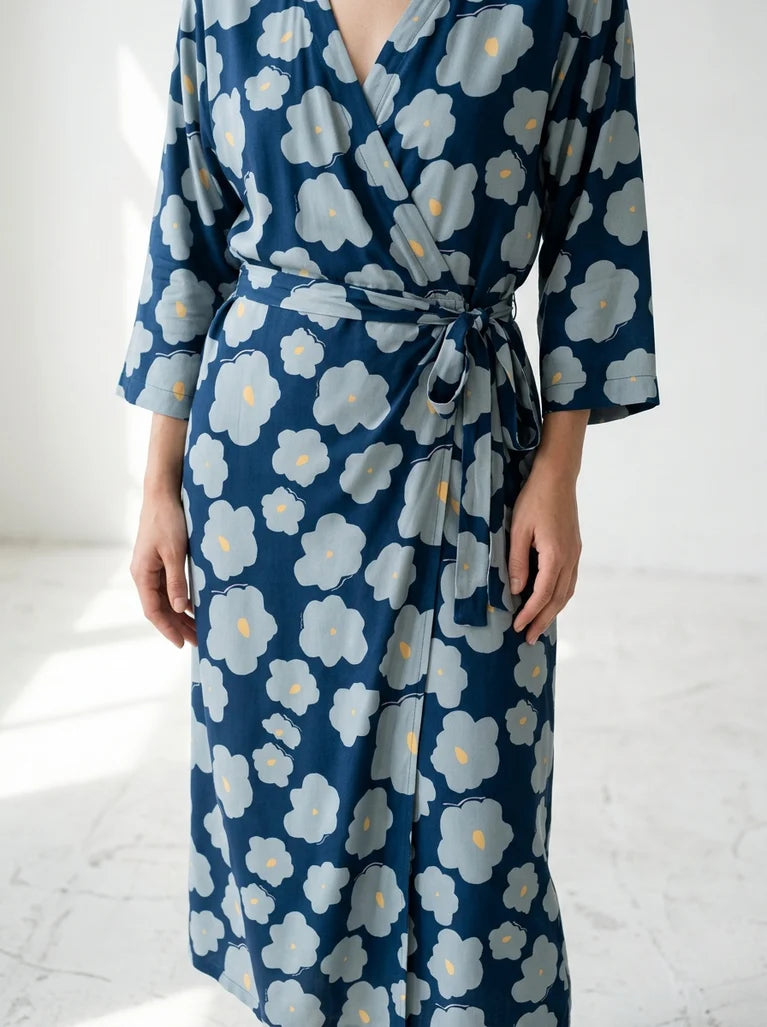 Mind The MAKER - Like a Flower Blue Viscose Twill with LENZING™ ECOVERO™ fibres