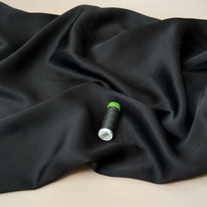 Black Solid Viscose Sateen Fabric