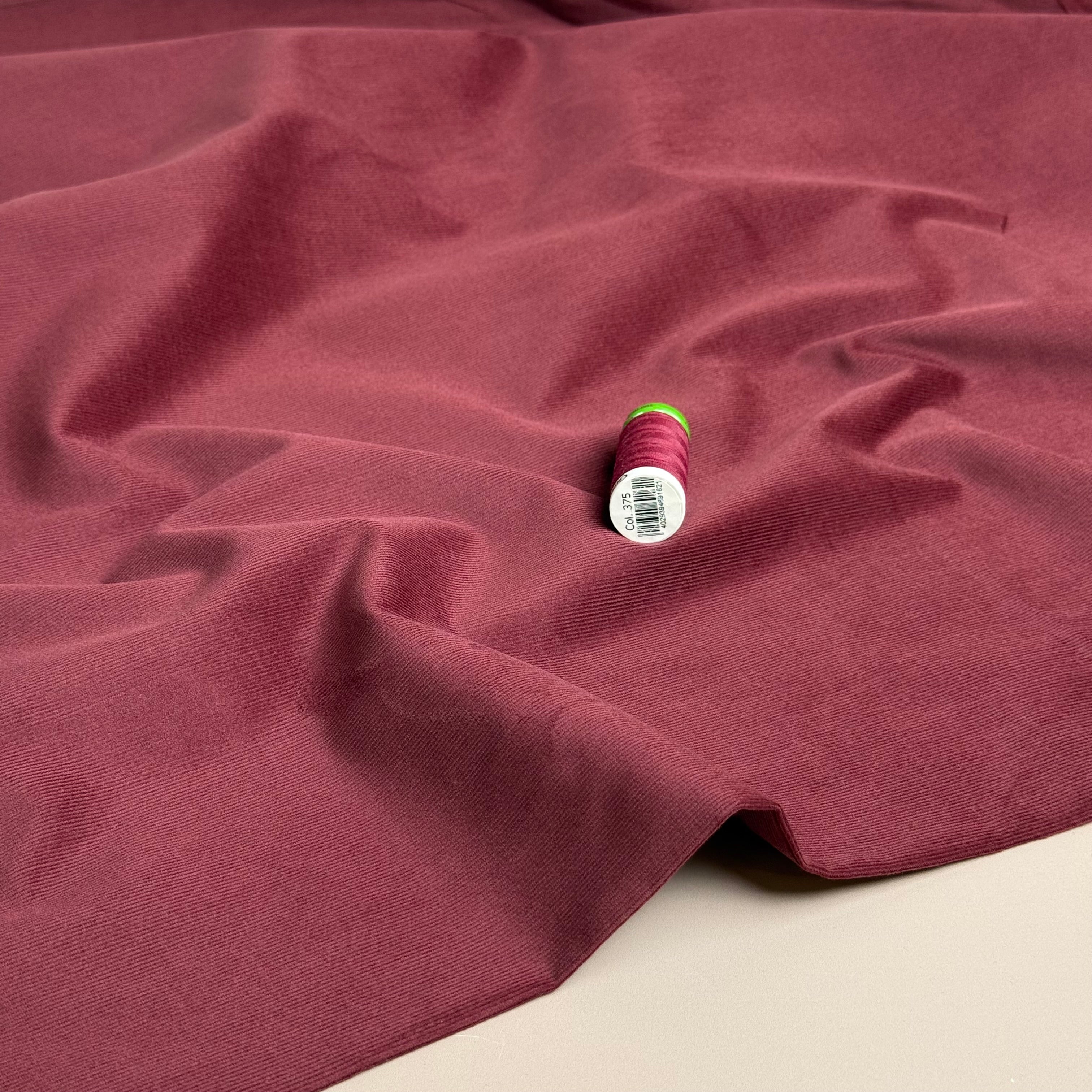 28 Wale Cotton Needlecord in Burgundy with Stretch