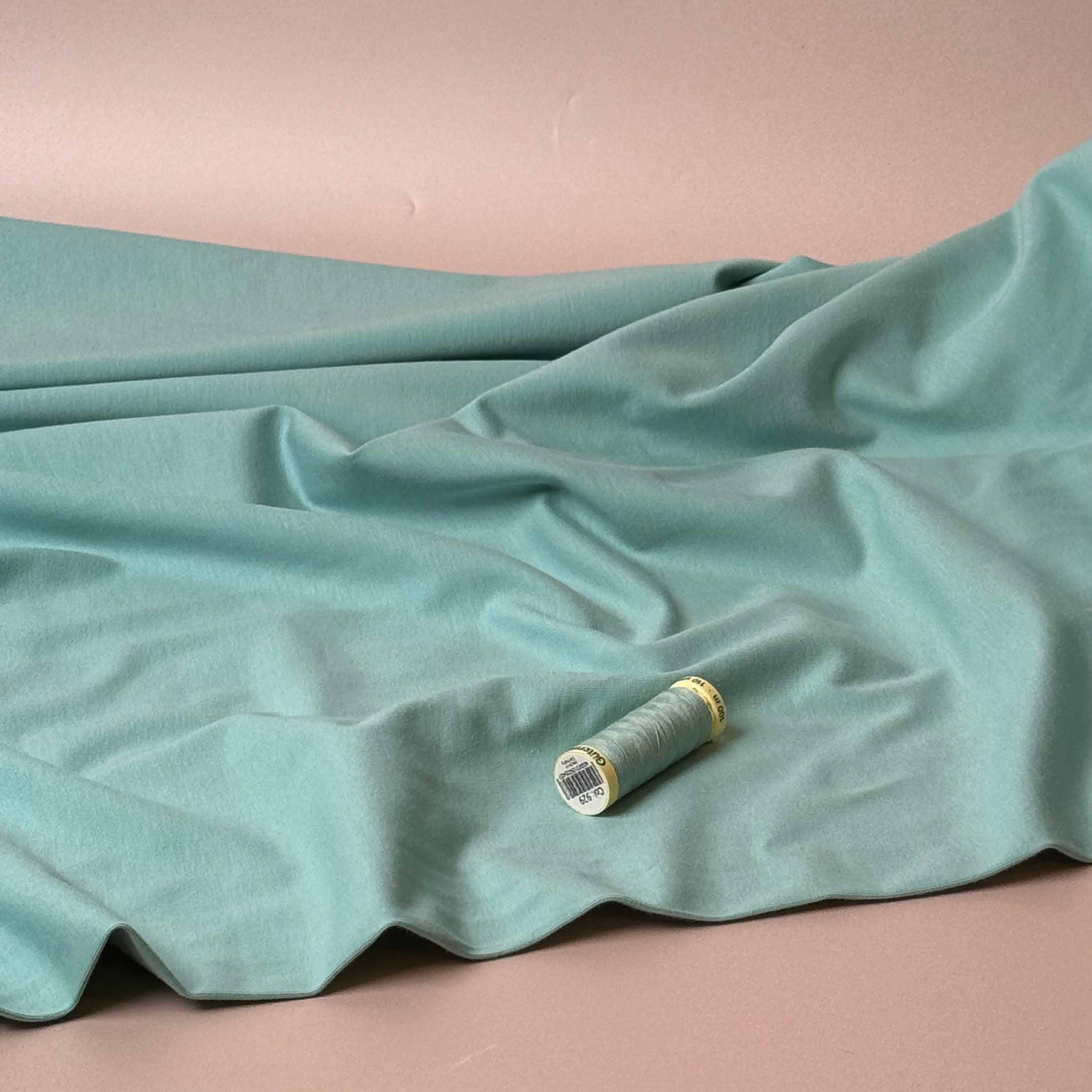 Essential Chic Aqua Haze Plain Cotton Jersey Fabric