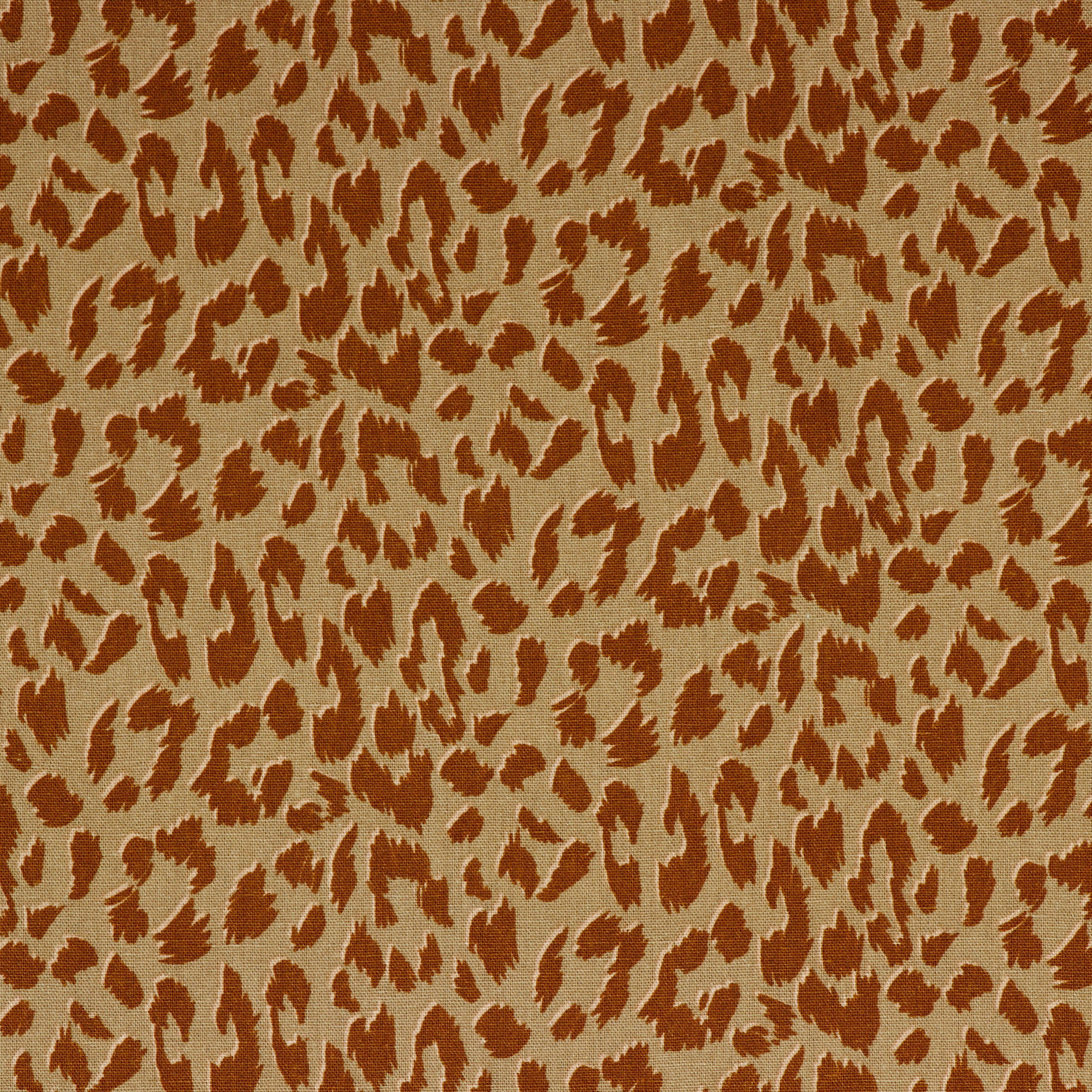 REMNANT 1.40 metres - Animal Print on Sand Linen Viscose Blend Fabric.