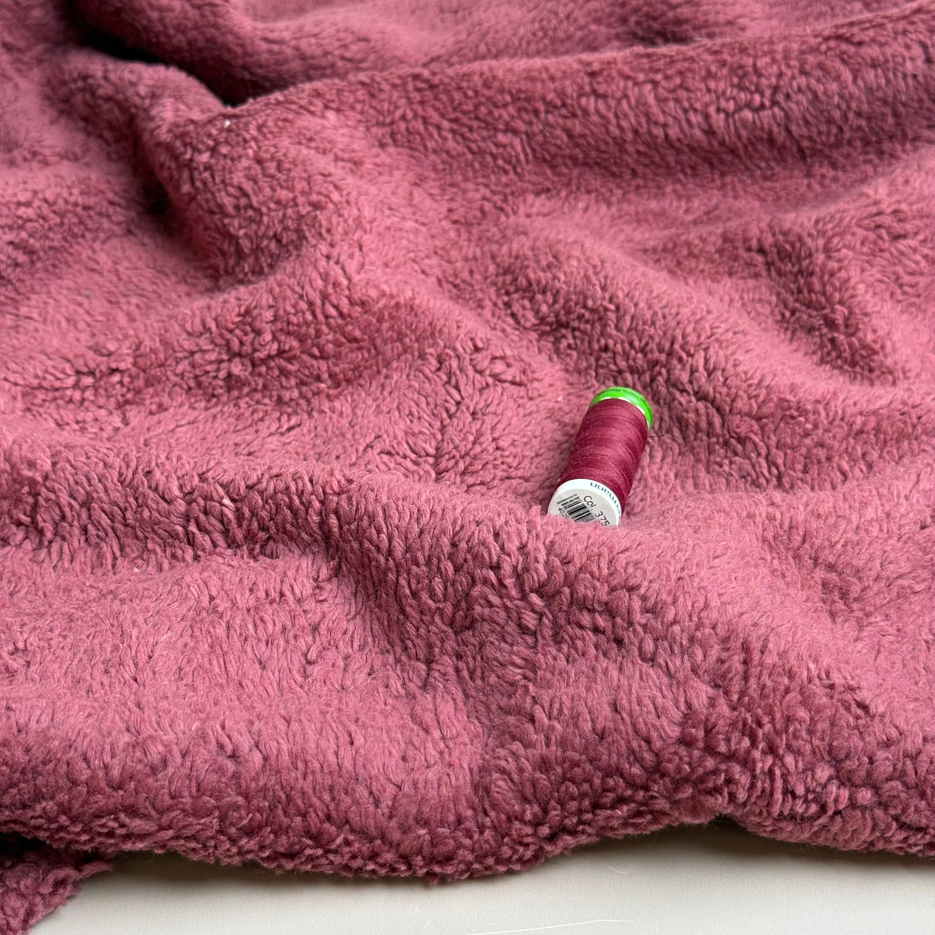 Cotton Teddy Fabric in Plum