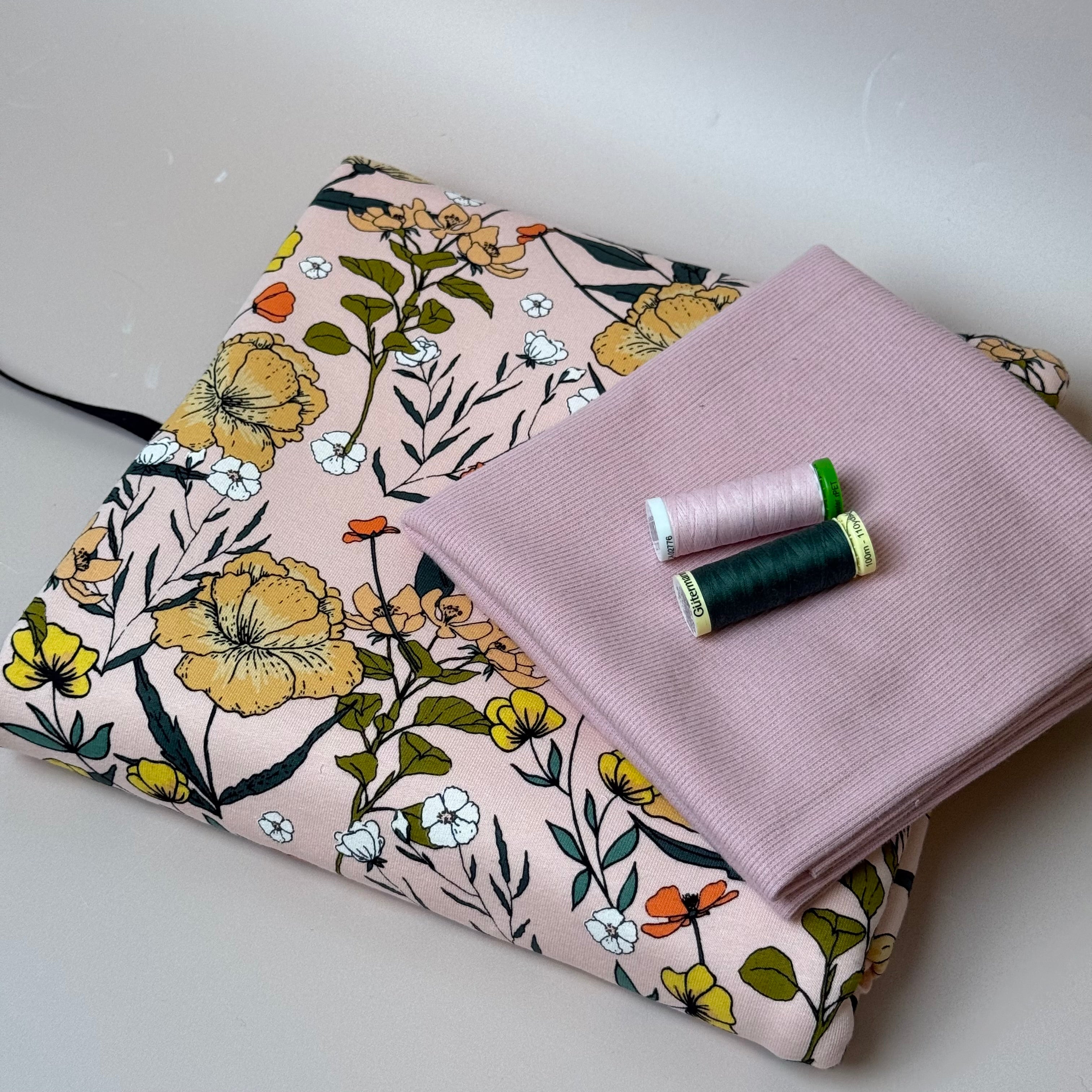 Colour Bundles - Summer Flowers French Terry and Ribbing