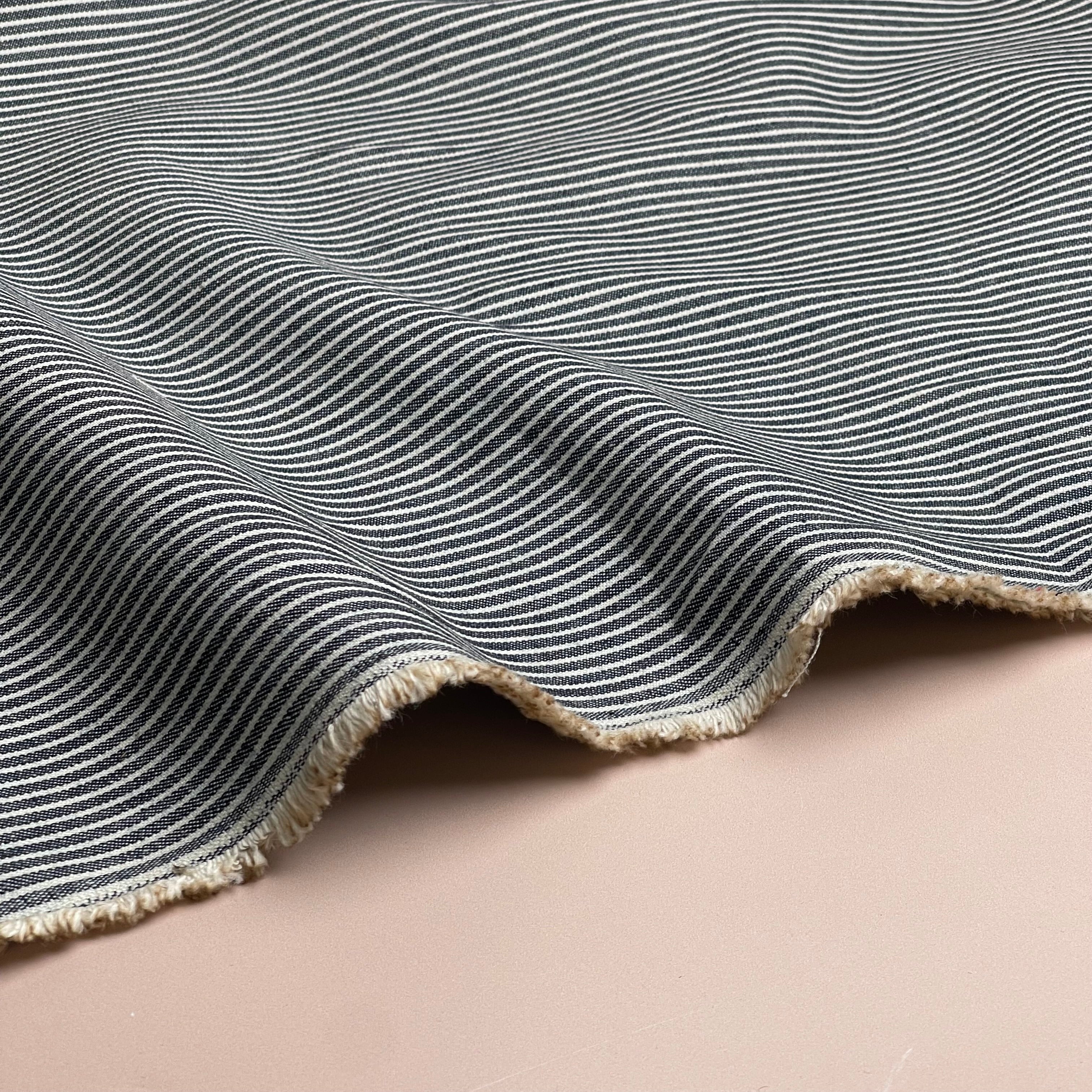 Ex-designer Deadstock Pinstripe Cotton Denim