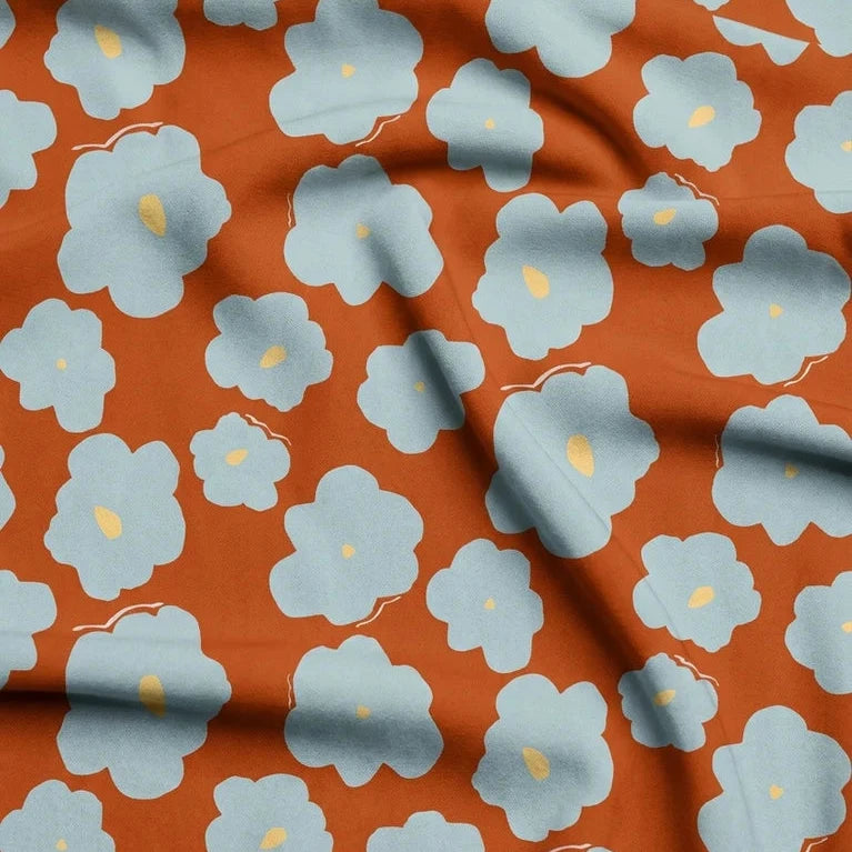 Mind The MAKER - Like a Flower Tangerine Viscose Twill with LENZING™ ECOVERO™ fibres