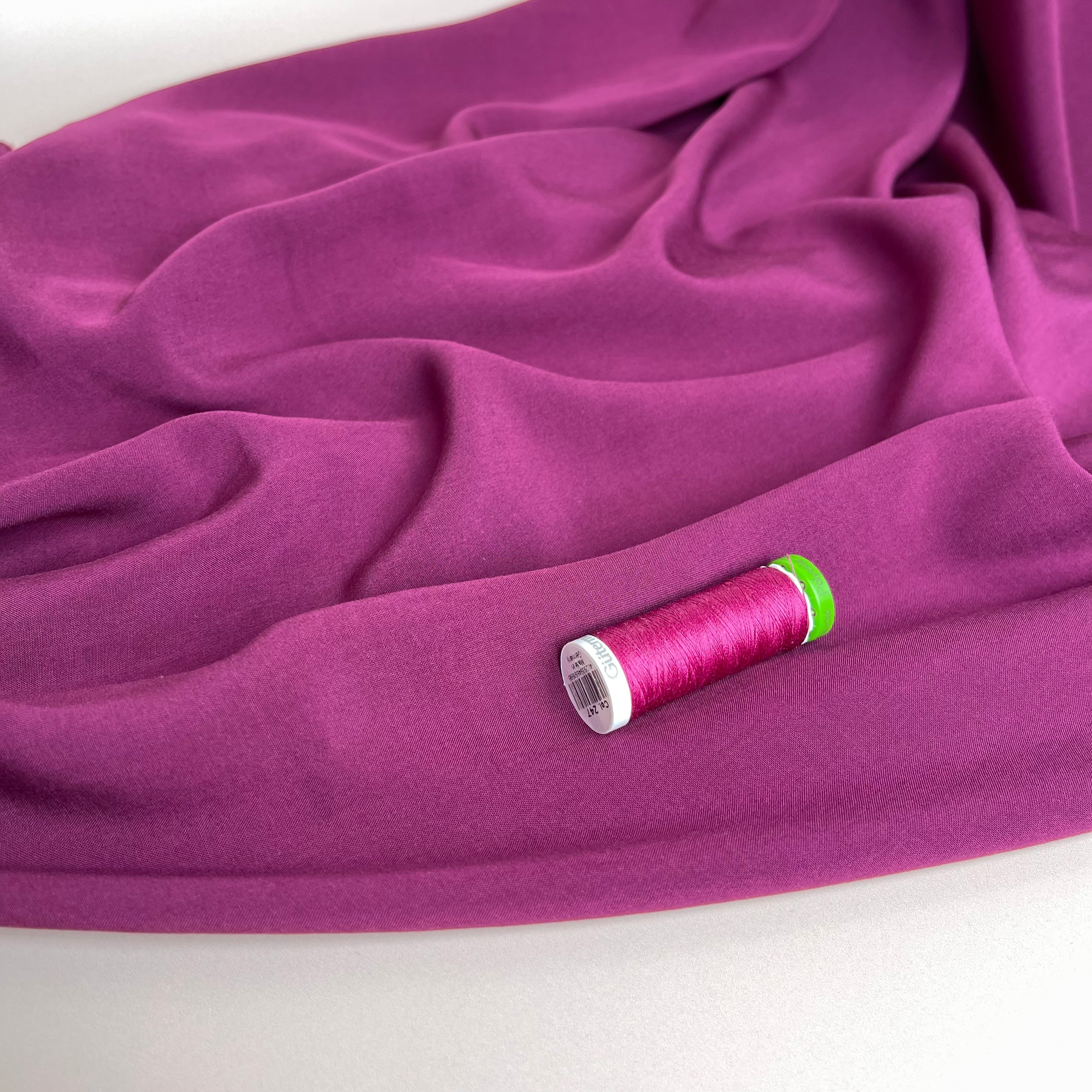 Elegance Magenta Plain Viscose Poplin Fabric