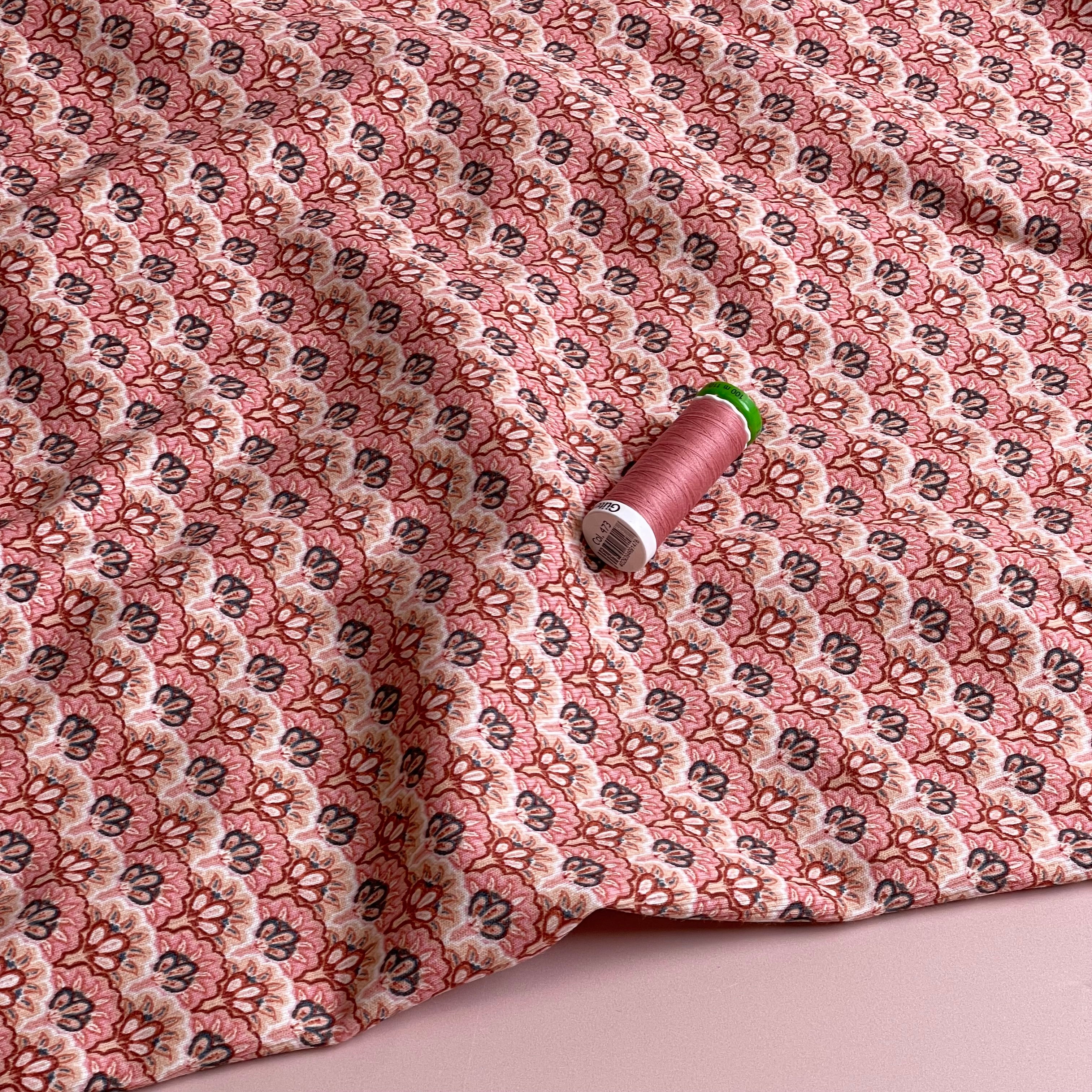 Flower Fans Cotton Ribbed Jersey