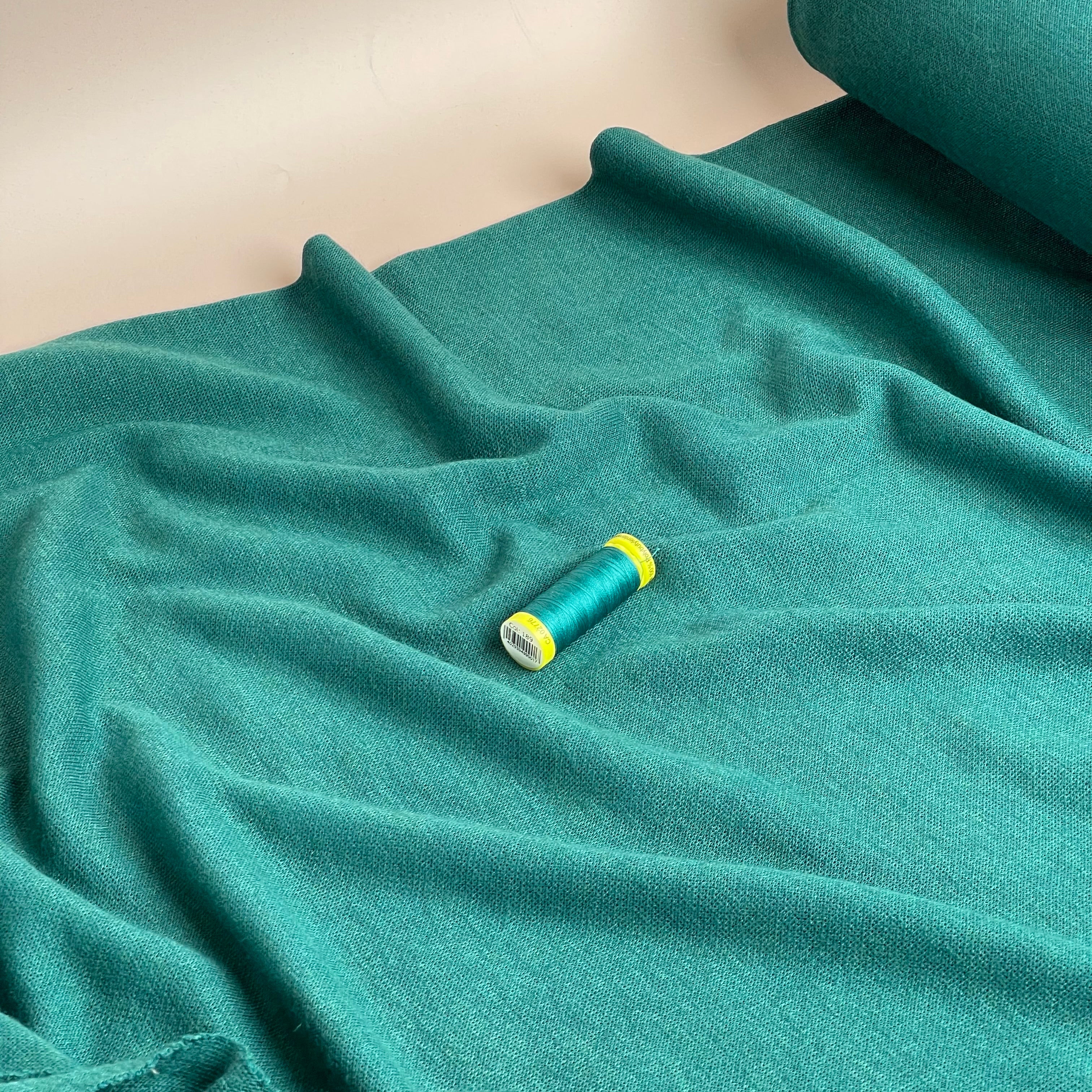 Soft Touch Viscose Blend Sweater Knit in Petrol