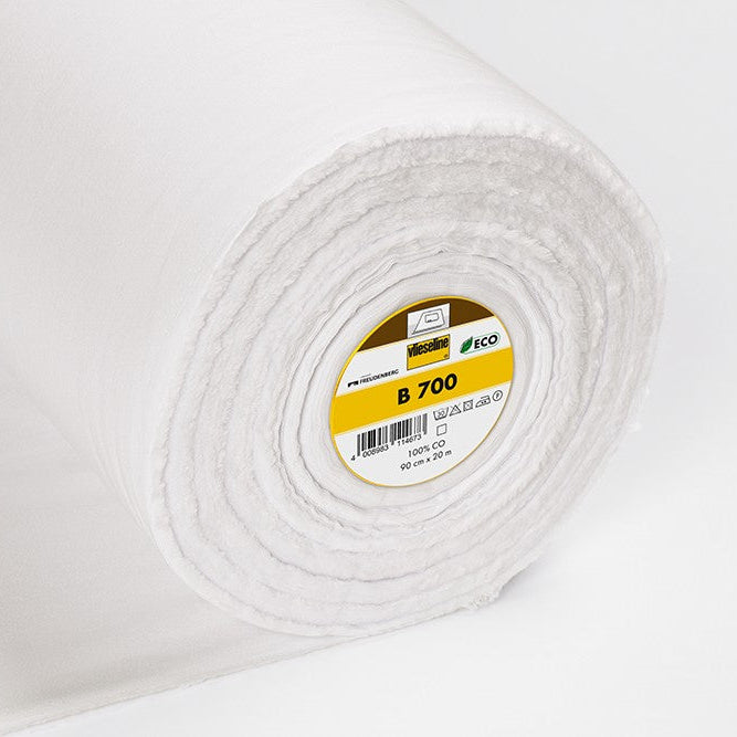 Fusible B 700 Biodegradable Woven Cotton Interfacing in White - Sold in Half Meters