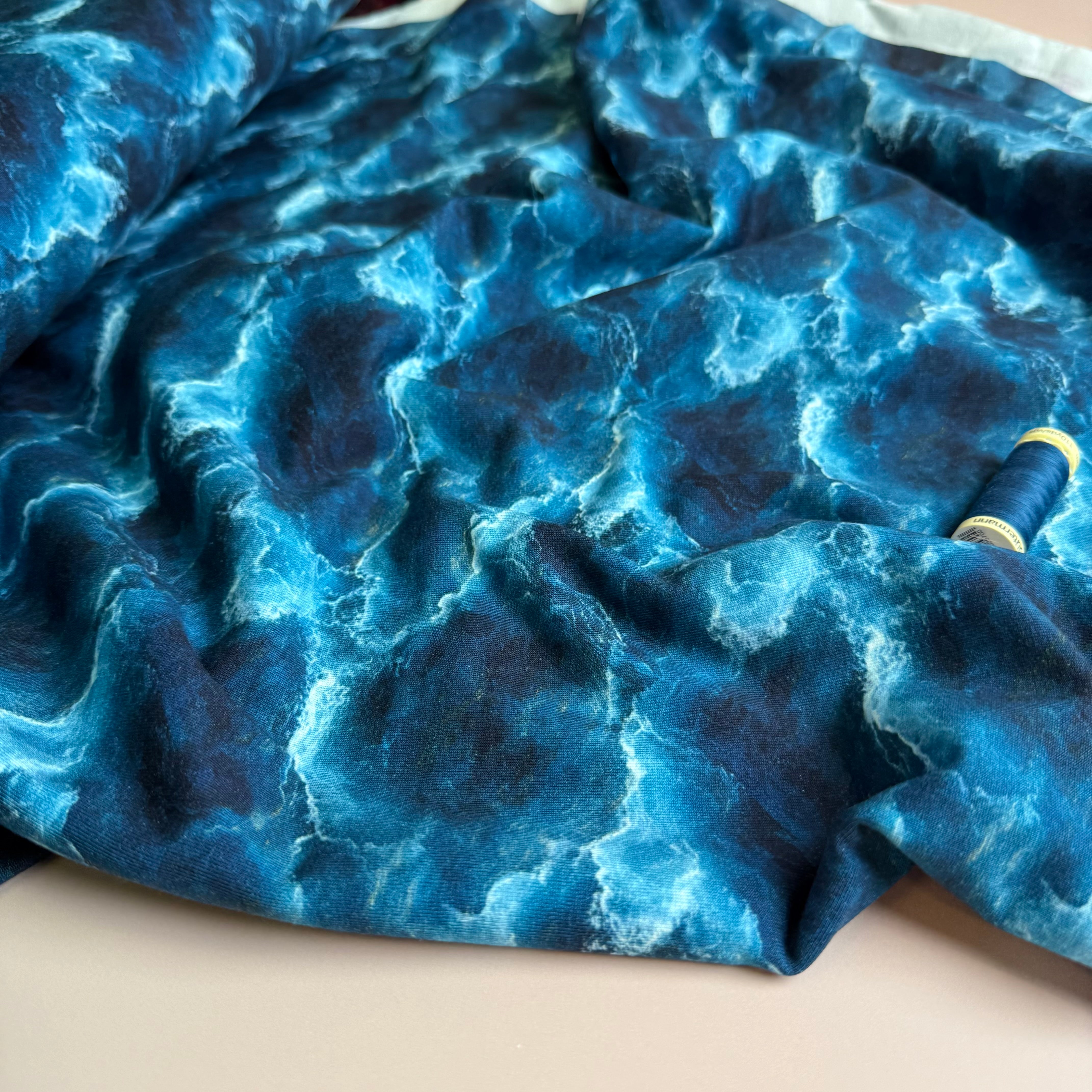 Waves & Ripples Soft Cotton Sweat-shirting Fabric