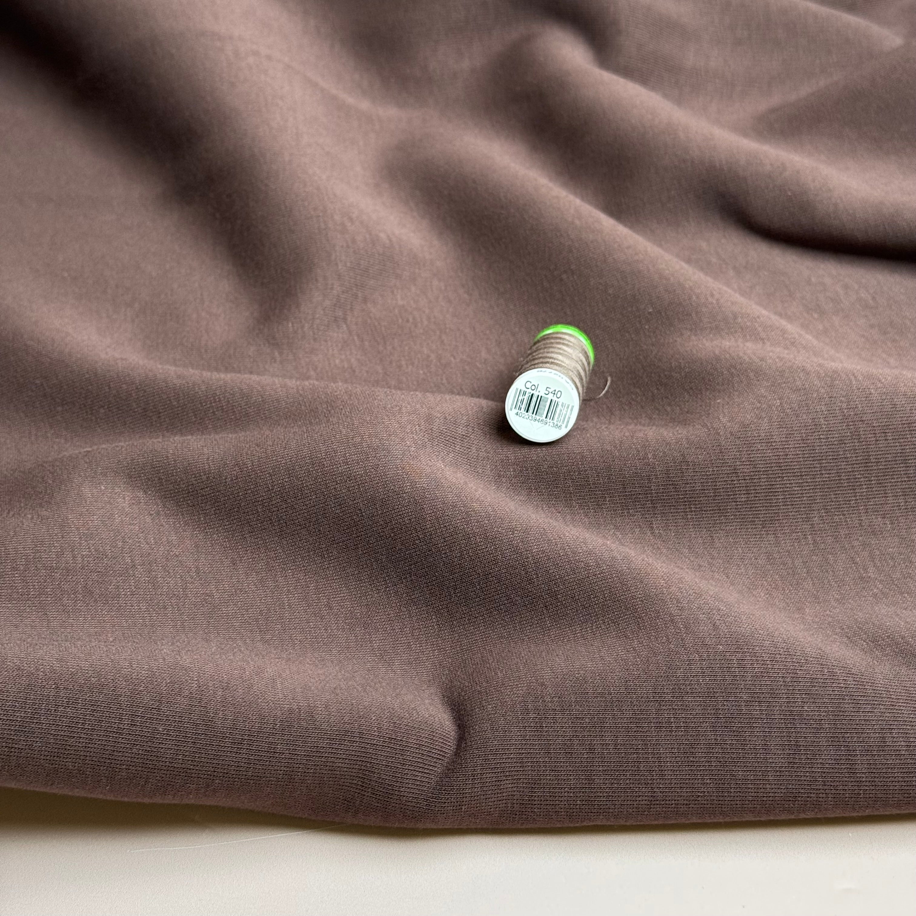 Make an Outfit Colour Bundle - Paisley Viscose Twill & Fleecy Sweat-shirting in Brown with Ribbing