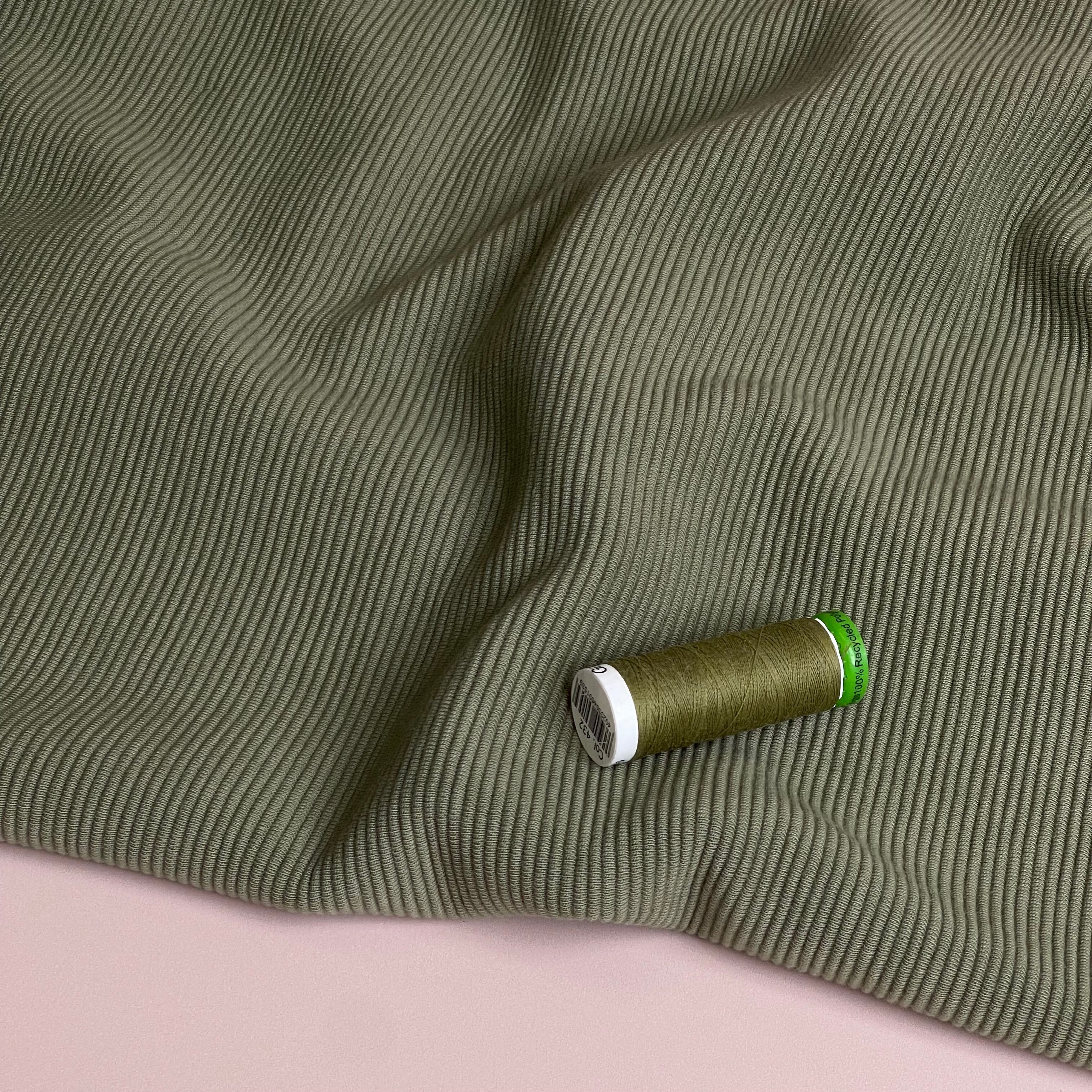 Ottoman Cotton Ribbed Knit in Olive