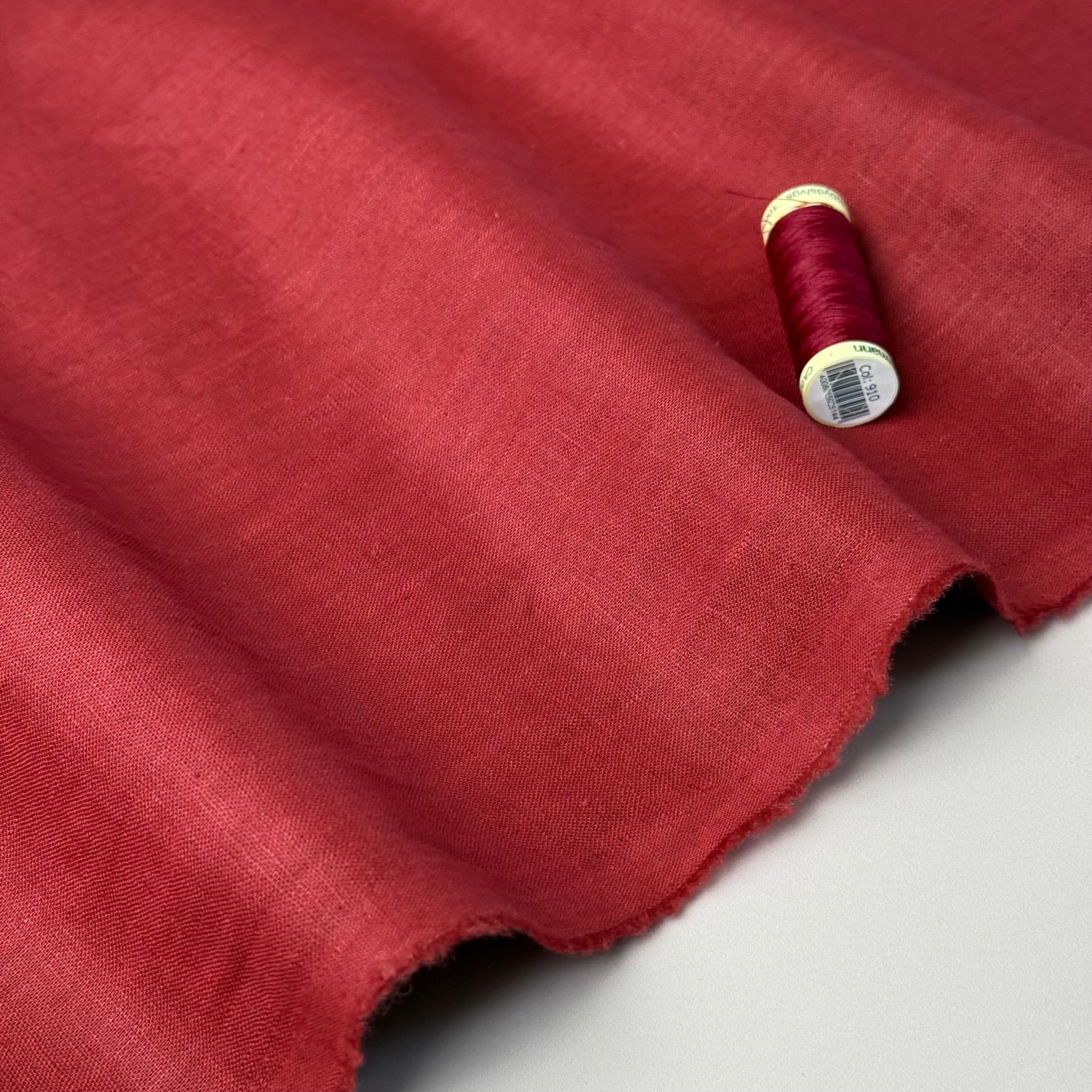 Breeze LIGHT Wine Red - Enzyme Washed Linen Fabric