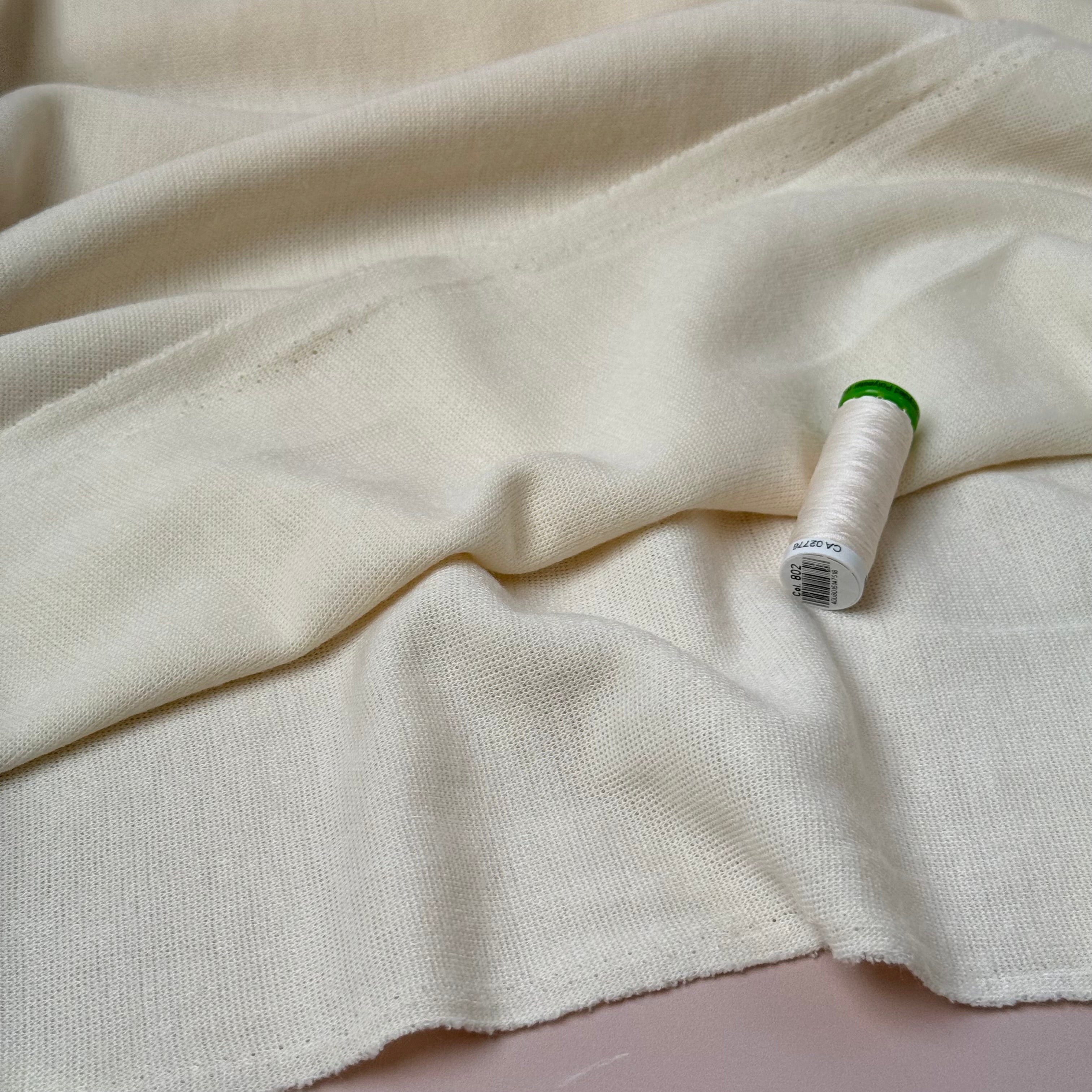 Soft Touch Viscose Blend Sweater Knit in Ecru
